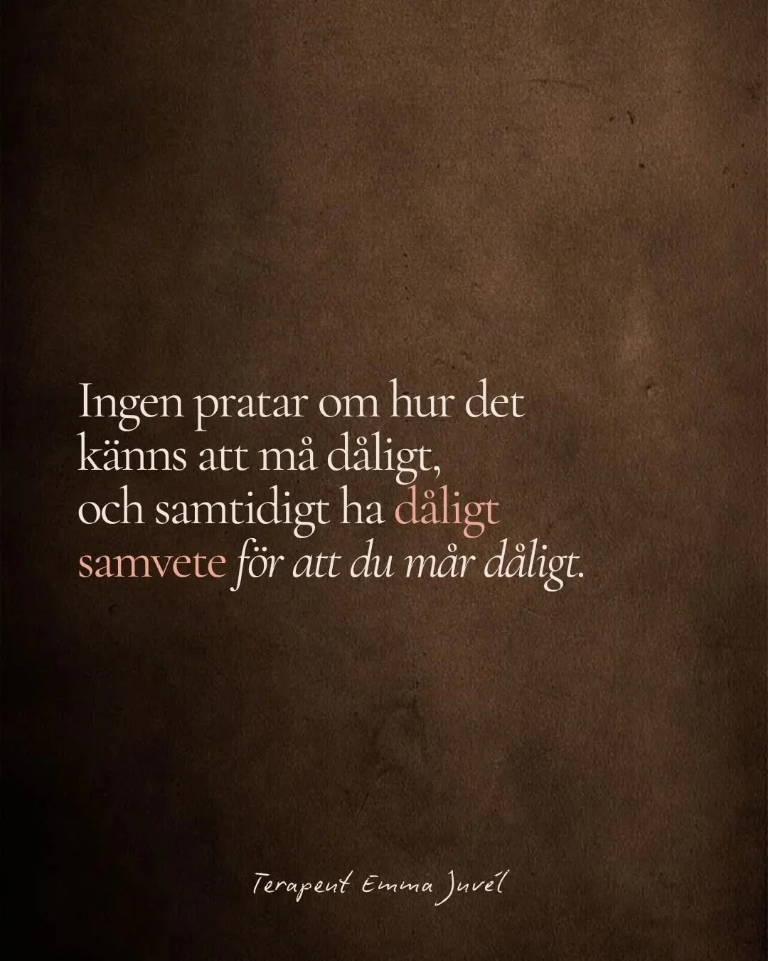 Du ska inte ha d&aring;ligt samvete f&ouml;r dina k&auml;nslor. Du har r&auml;tt att k&auml;nna det du k&auml;nner. &Auml;ven det du tror att du inte 'borde' k&auml;nna. 

Och dina k&auml;nslor beh&ouml;ver inte f&ouml;rklaras eller j&auml;mf&ouml;ra