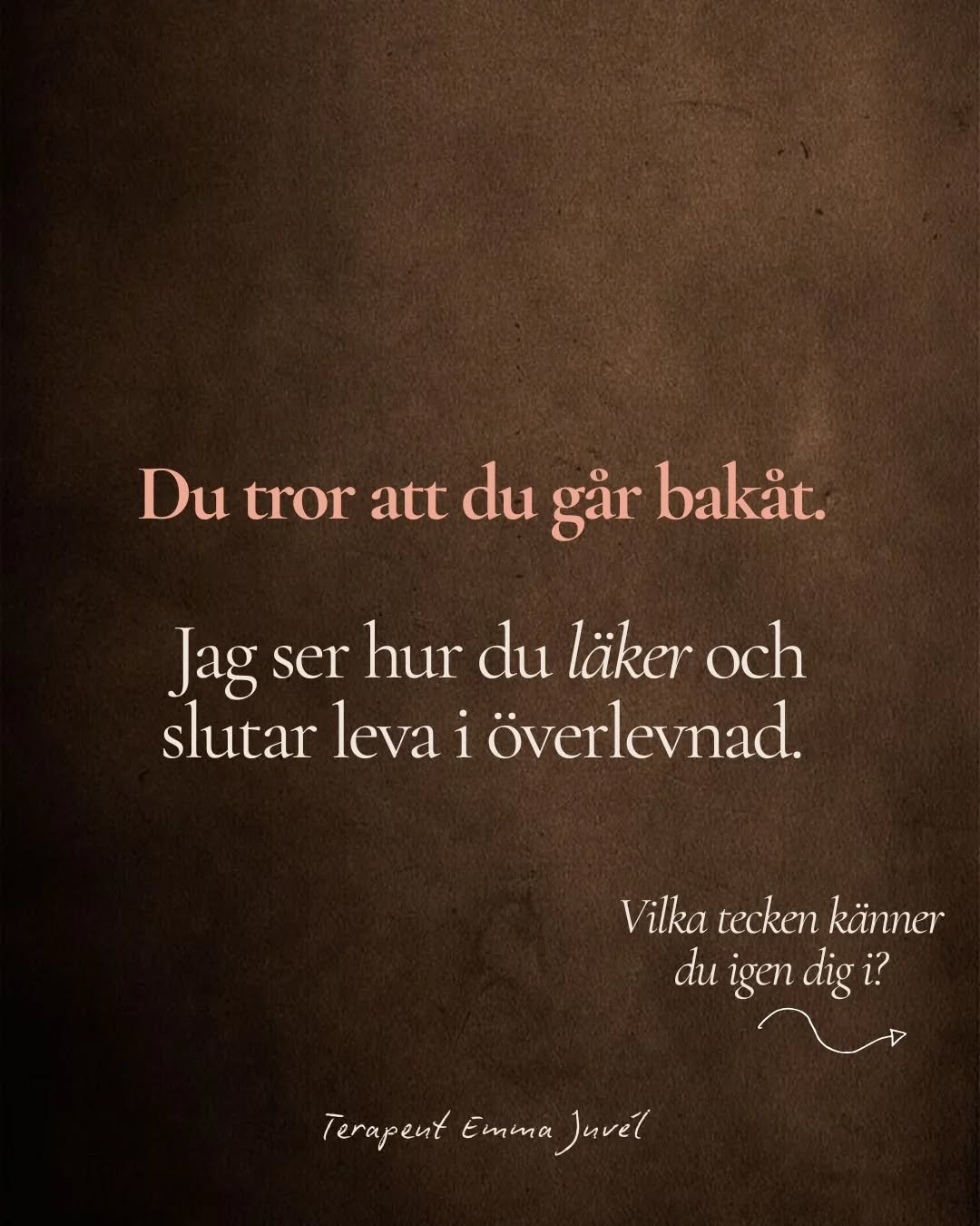 Att l&auml;ka &auml;r en resa. Ibland motst&aring;nd. Ibland utmanande. Men aldrig om&ouml;jligt. 

N&auml;r du l&auml;ker fr&aring;n tunga saker, som du har burit p&aring; l&auml;nge, s&aring; tar det tid. Ha t&aring;lamod med dig sj&auml;lv. 

Och 