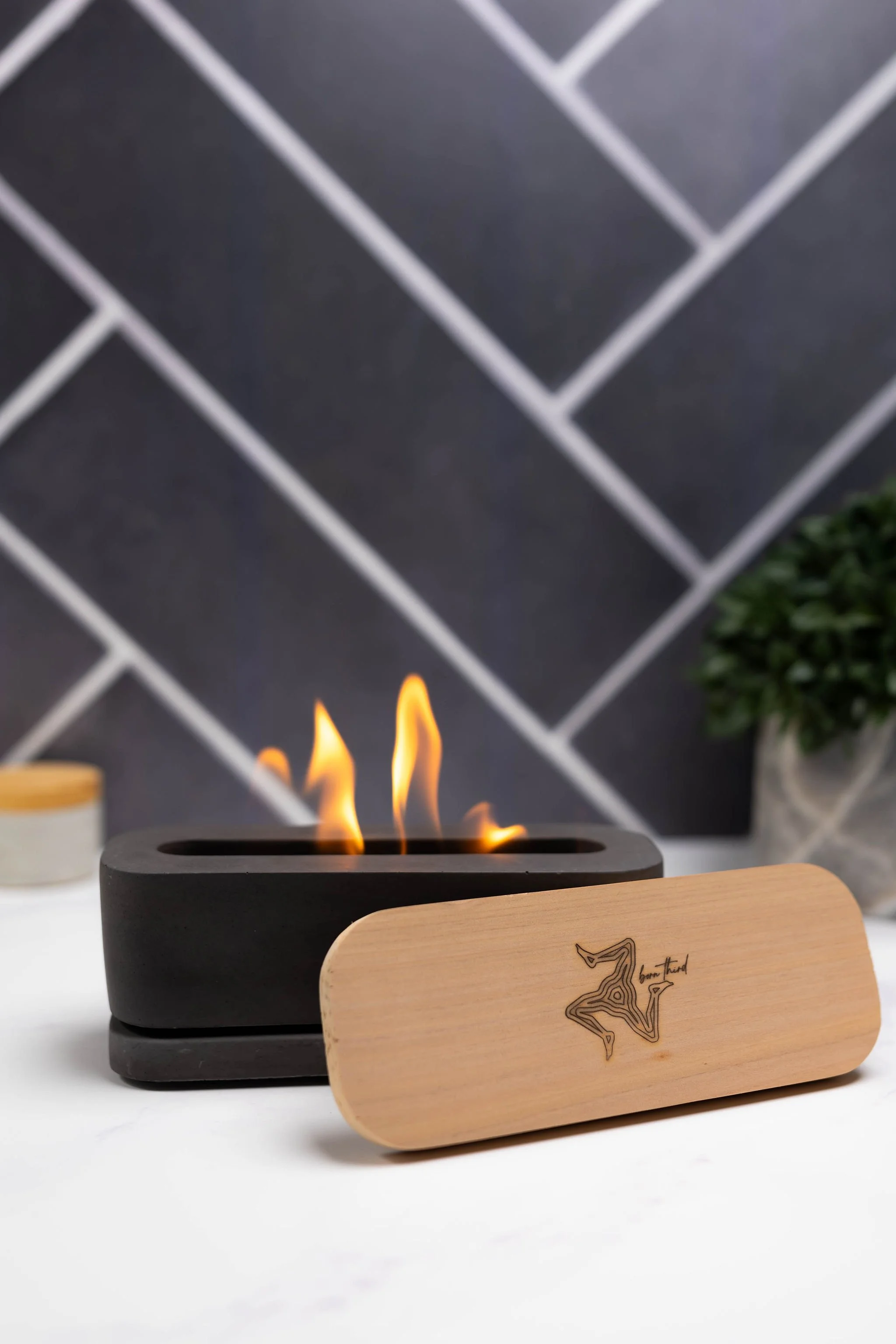 Carbon/Black Tabletop Fire Pit by Born Third™
