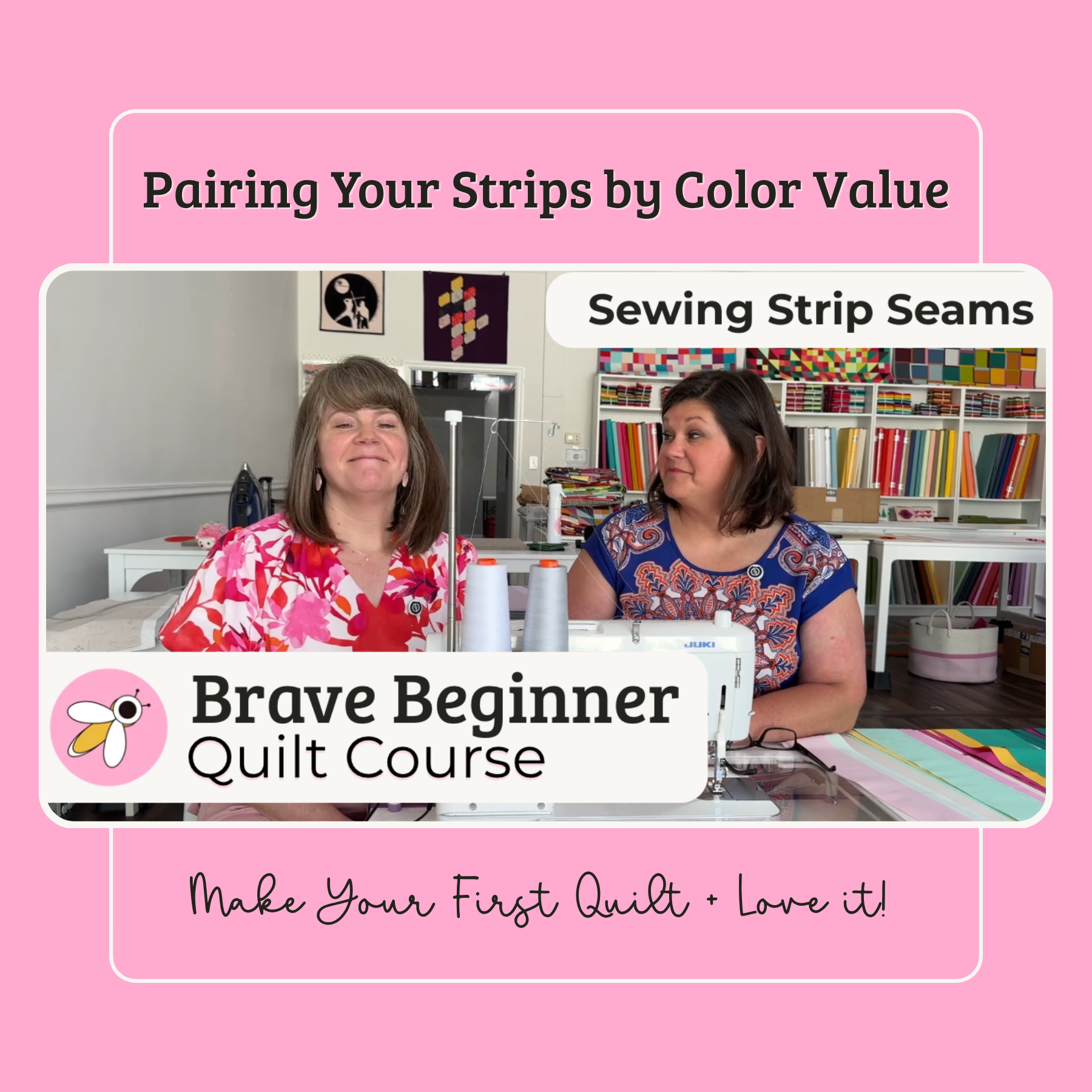 How to Sew Quilt Strips Together and Press Seams for Beginners