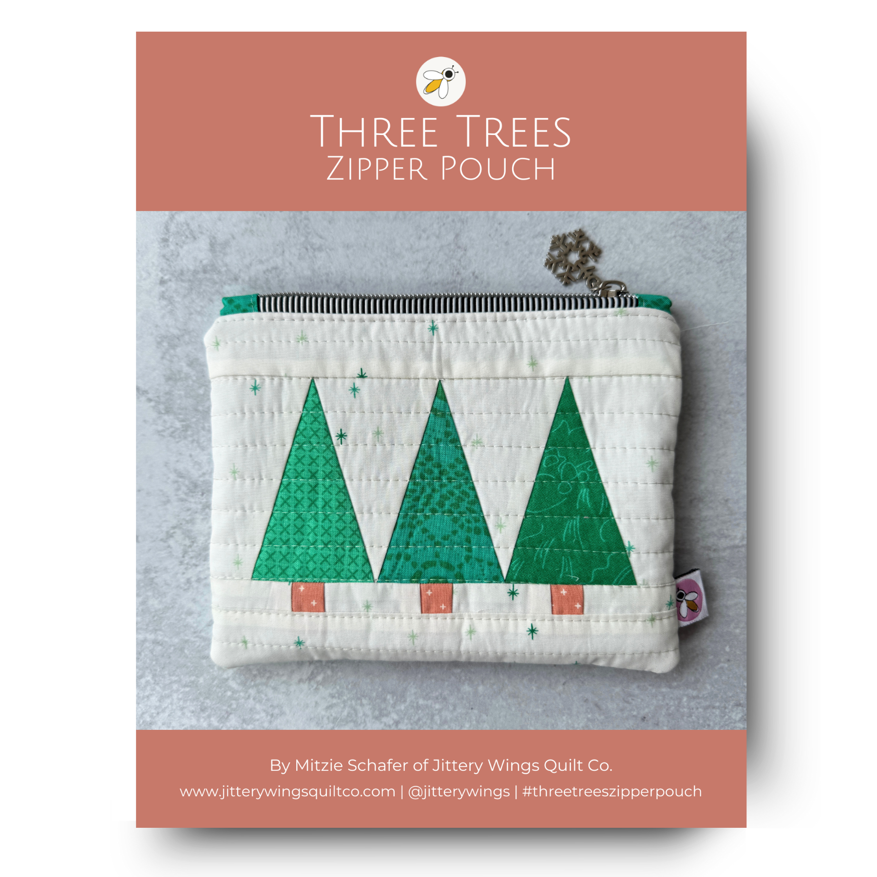 Three Trees Zipper Pouch (FPP Technique) - PDF Download