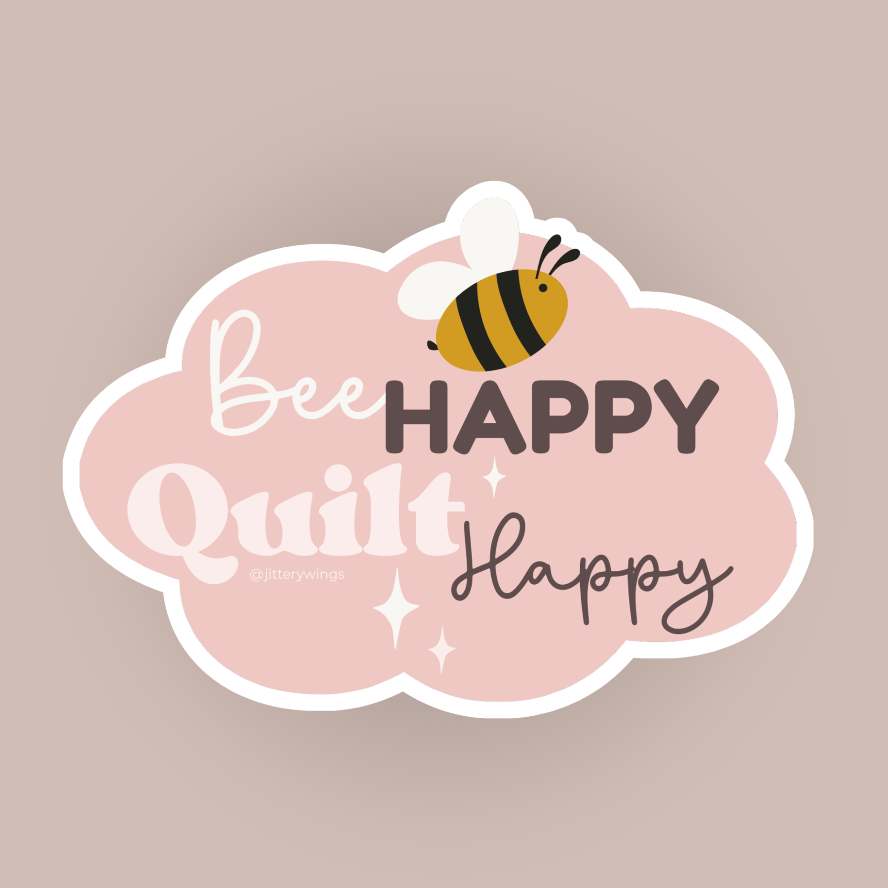Bee Happy. Quilt Happy - Vinyl Sticker