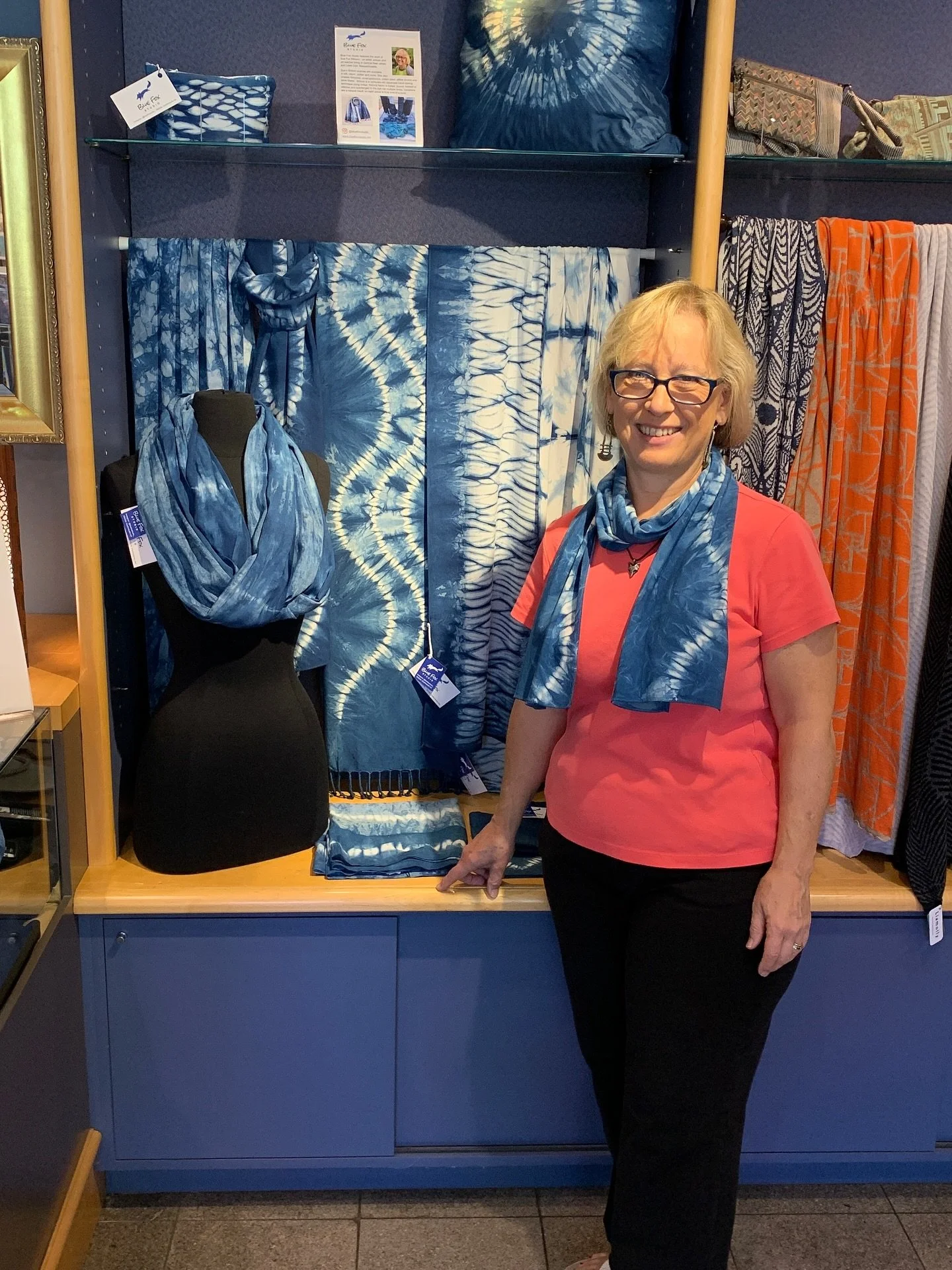 Loving the new display of my Shibori work @michenerart in conjunction with my recent Artist Lecture, “Shibori Magic”, at the Doylestown Library. Be sure to see the stunning new exhibit at the Michener - Anila Agra’s Interwoven - so