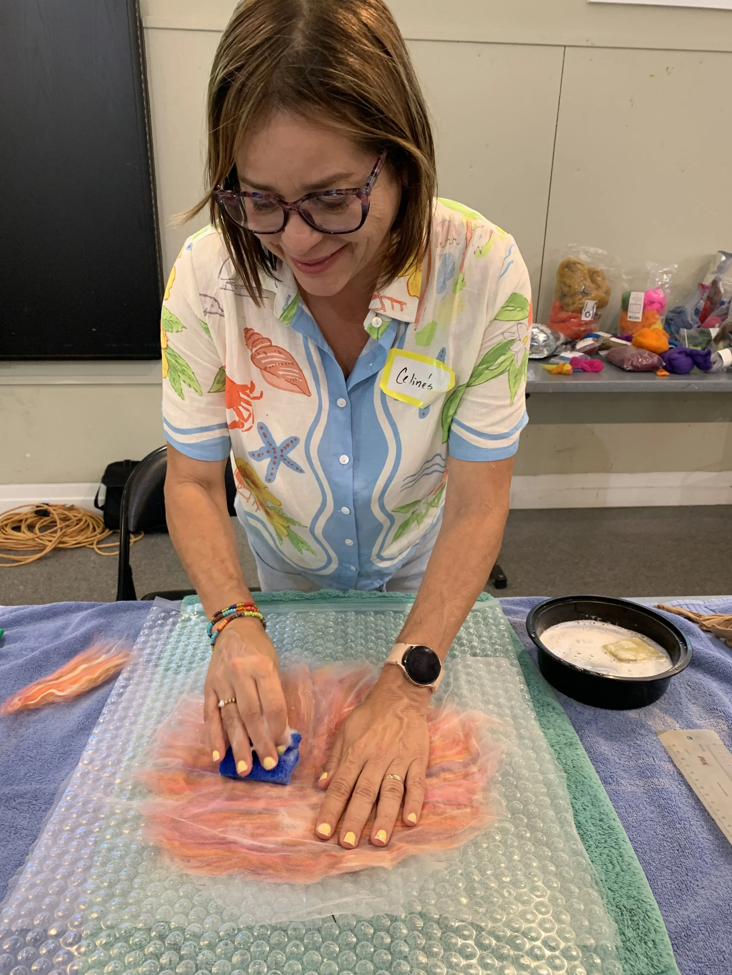 Pink:Peach bowl in process - Celines.JPG