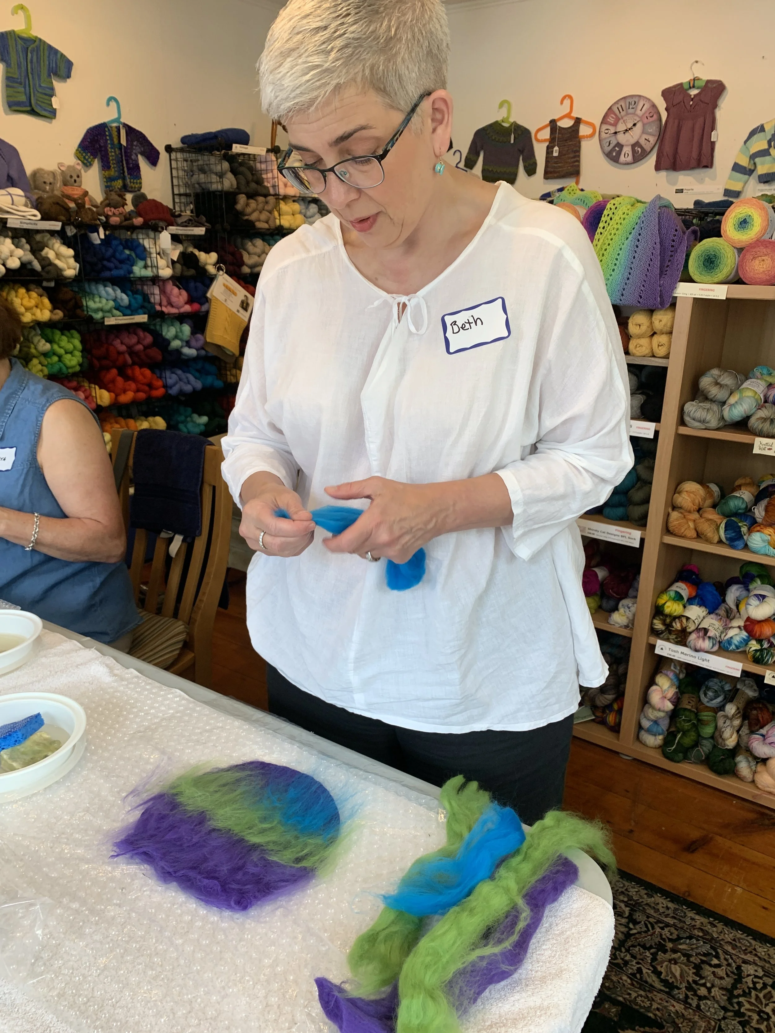 Student and Blue:Green:Purple Vessel in process.JPG