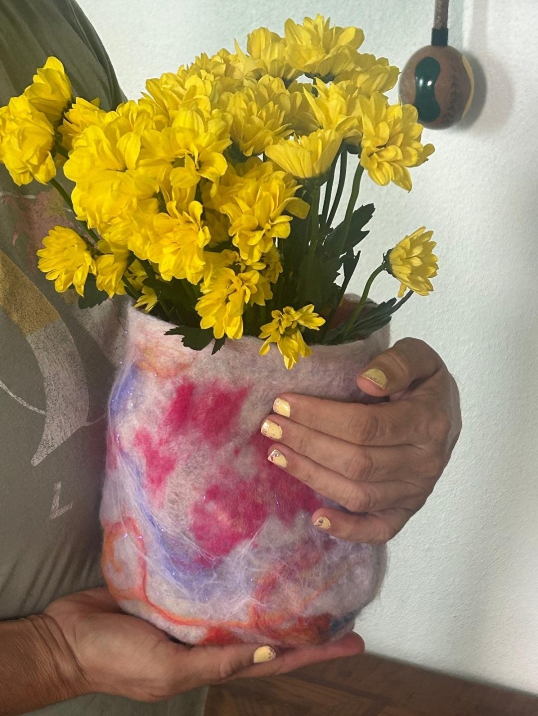 Pink:Peach Wet Felted Vessel - Celines 6:2025.jpg