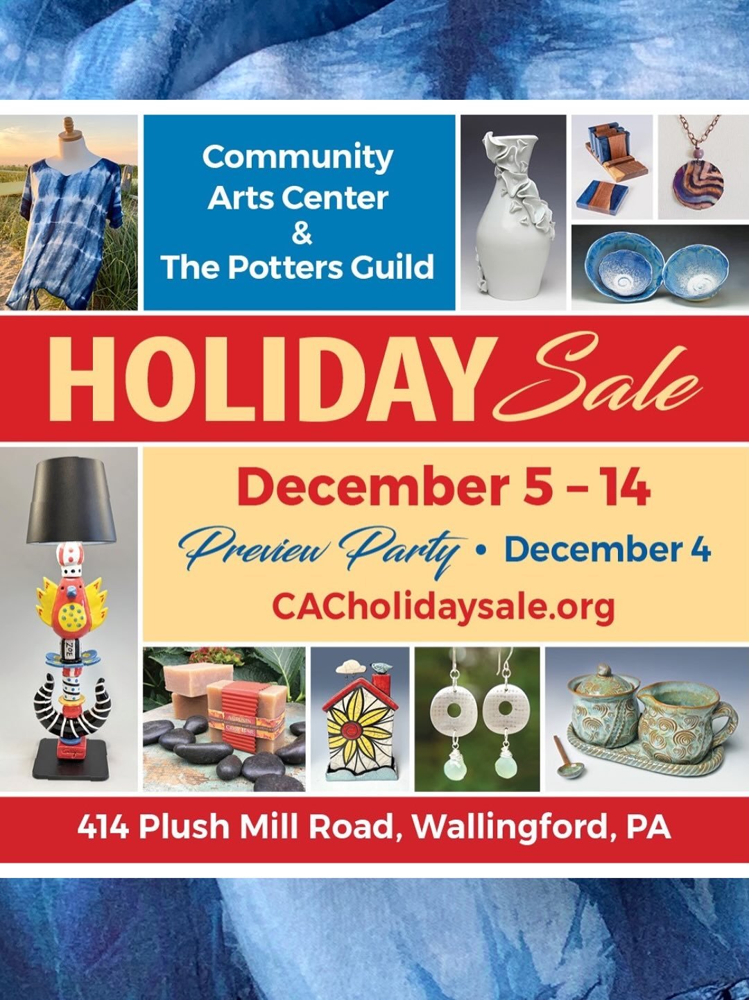 Save the dates!  A much-loved annual event - I&rsquo;ll be there with my Shibori indigo scarves, Kimonos, tees and more. You&rsquo;ll find a well-curated selection of ceramics, jewelry, painting, fibers and woodworking. Great for holiday shopping&hel