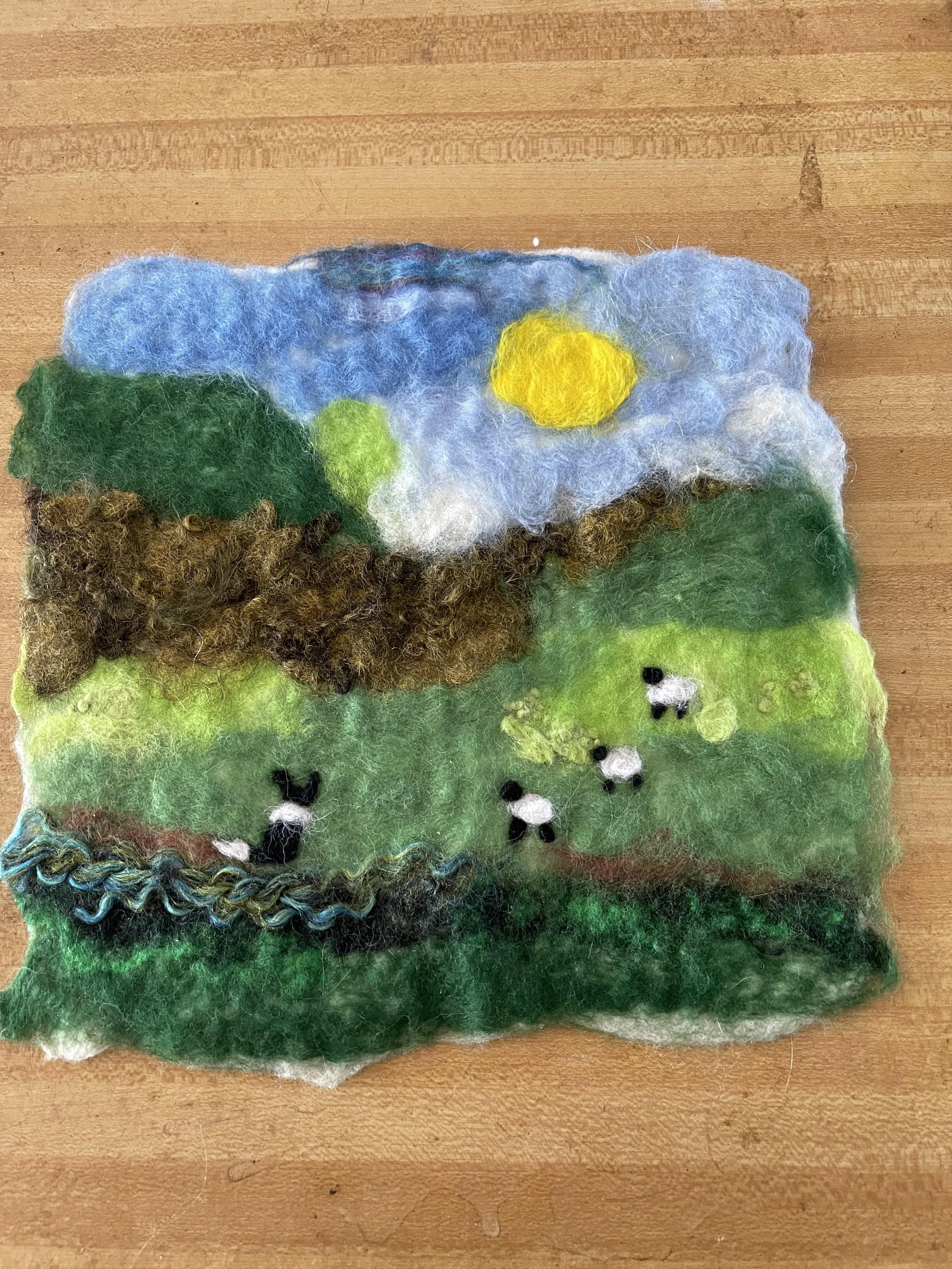 Martha's Field w:sheep- (Sheep needle felted).jpg