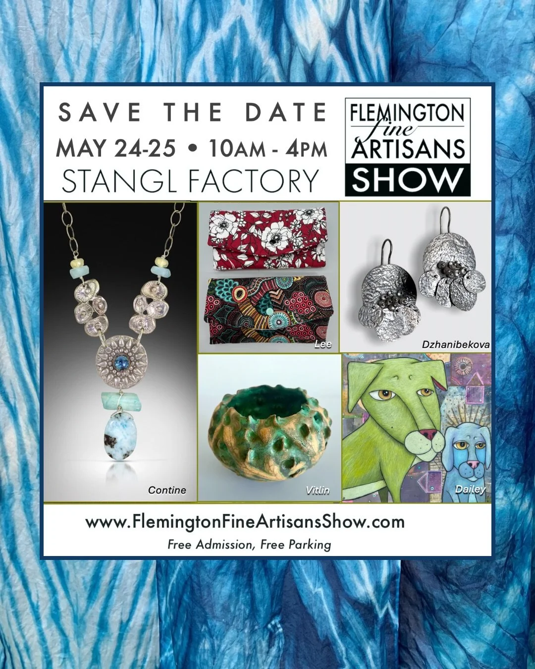 Come see what&rsquo;s new and blue! Enjoy a craft show Memorial Day weekend - Sunday and Monday 10am-4pm each day. Free admission and free parking.  #flemingtonfineartisansshow 
#flemingtonfineartisans
#loveflemington 
#stanglfactory 
#artshowsnj