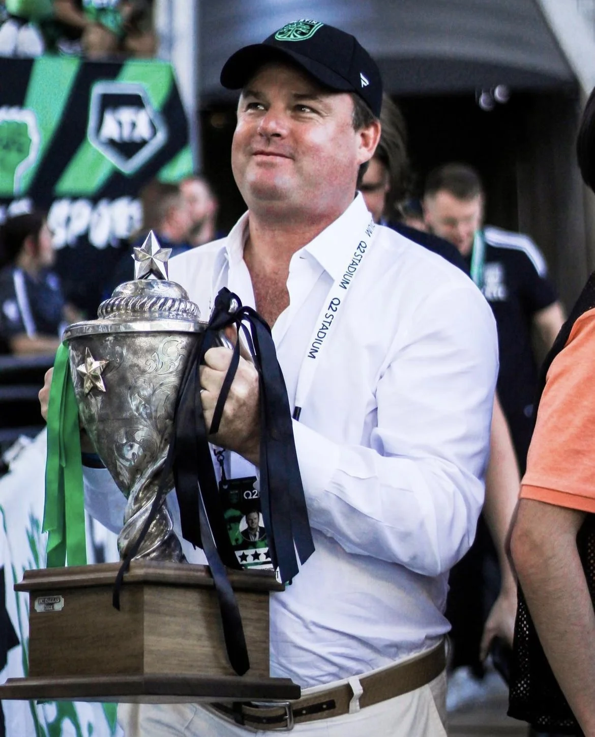 CEO & Majority Owner Anthony Precourt holding the Copa Tejas

Shot by : Tony Fuentes