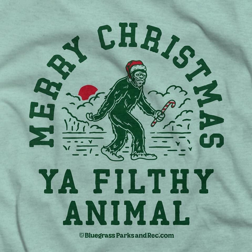 For a limited time we&rsquo;re running our Christmas Collection including this filthy animal. To check out this, other Christmas designs, or all things Bluegrass, visit our site. Link to the shop in our bio.

#bigfoot #christmas #sasquatch #blurry #b