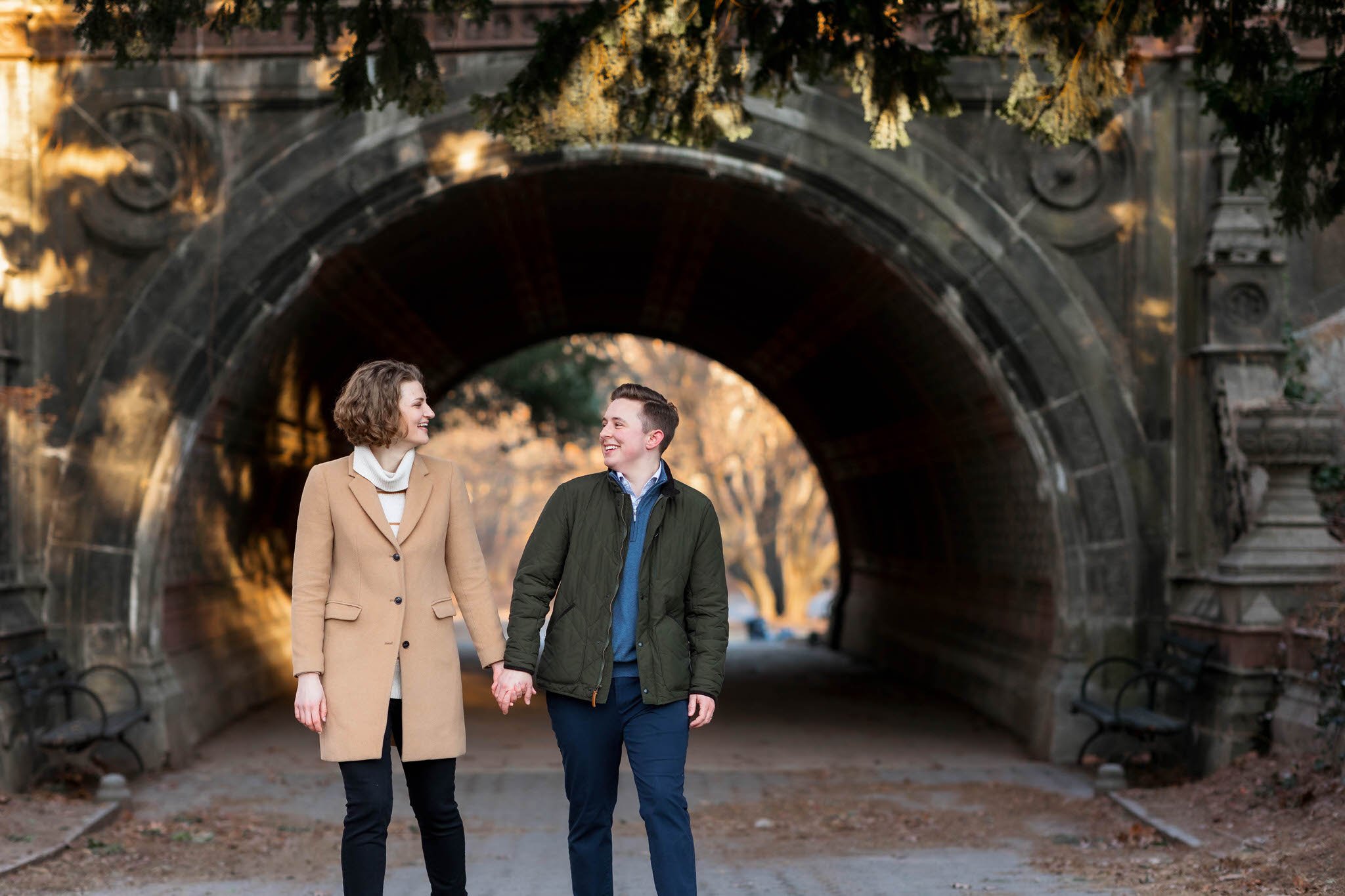 winter prospect park engagement session