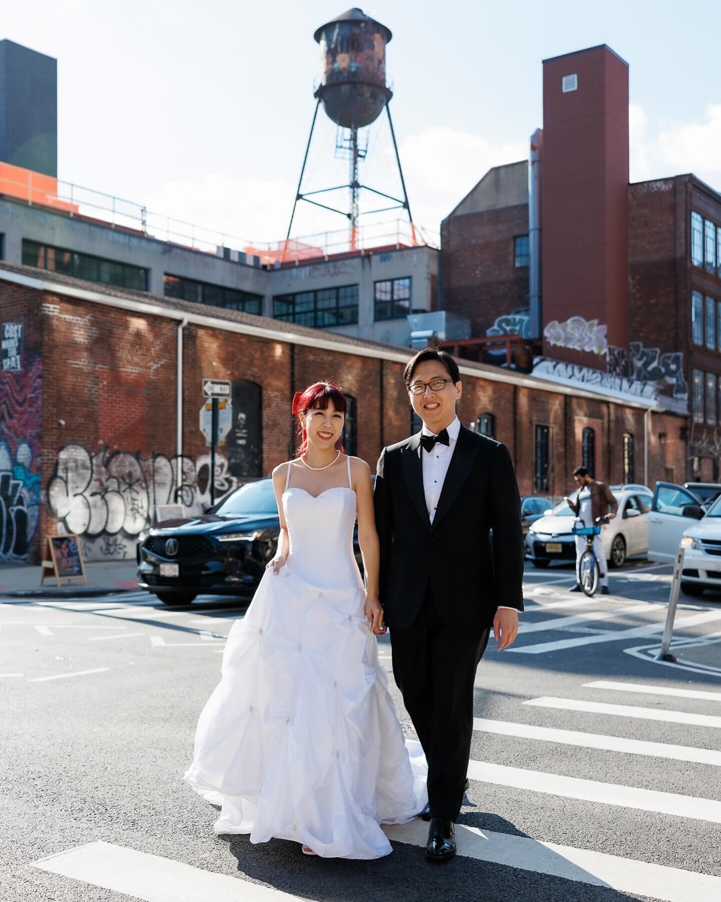 Emily and Sam brought their love of food, shoes, and family tradition all together into an amazing wedding at @dobbinstnyc. Emily wore 3 different dresses throughout the night and 2 of them were from her mother&rsquo;s wedding. She also works for a s