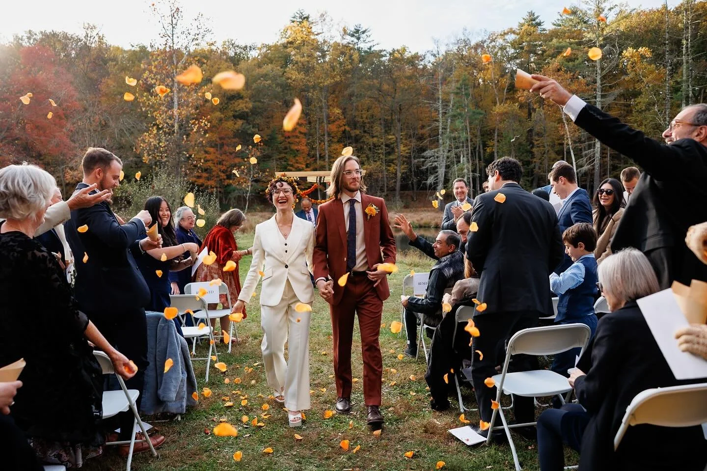 Kate and Ari&rsquo;s wedding was a perfect fall fever dream. Their family and friends all staying onsite at the venue for the weekend: hiking, canoeing, hitting the sauna, sharing meals. It was a strong feeling of community and love surrounding every