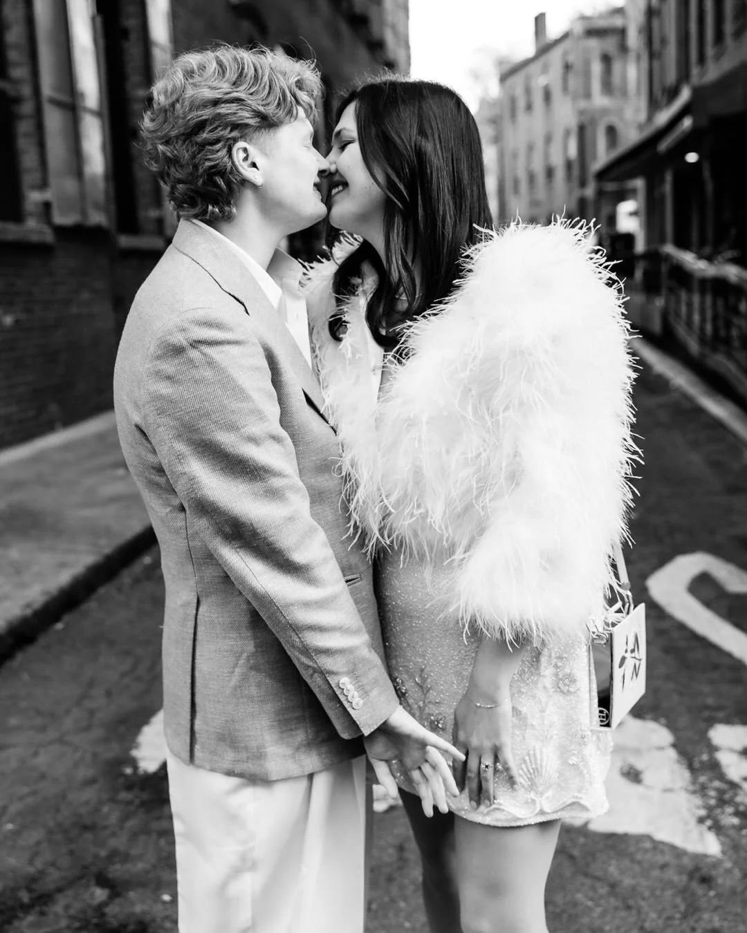 Rhea and Katherine brought the 🔥 on this cold day in SoHo. Loved running around the neighborhood before their engagement party in Little Italy.