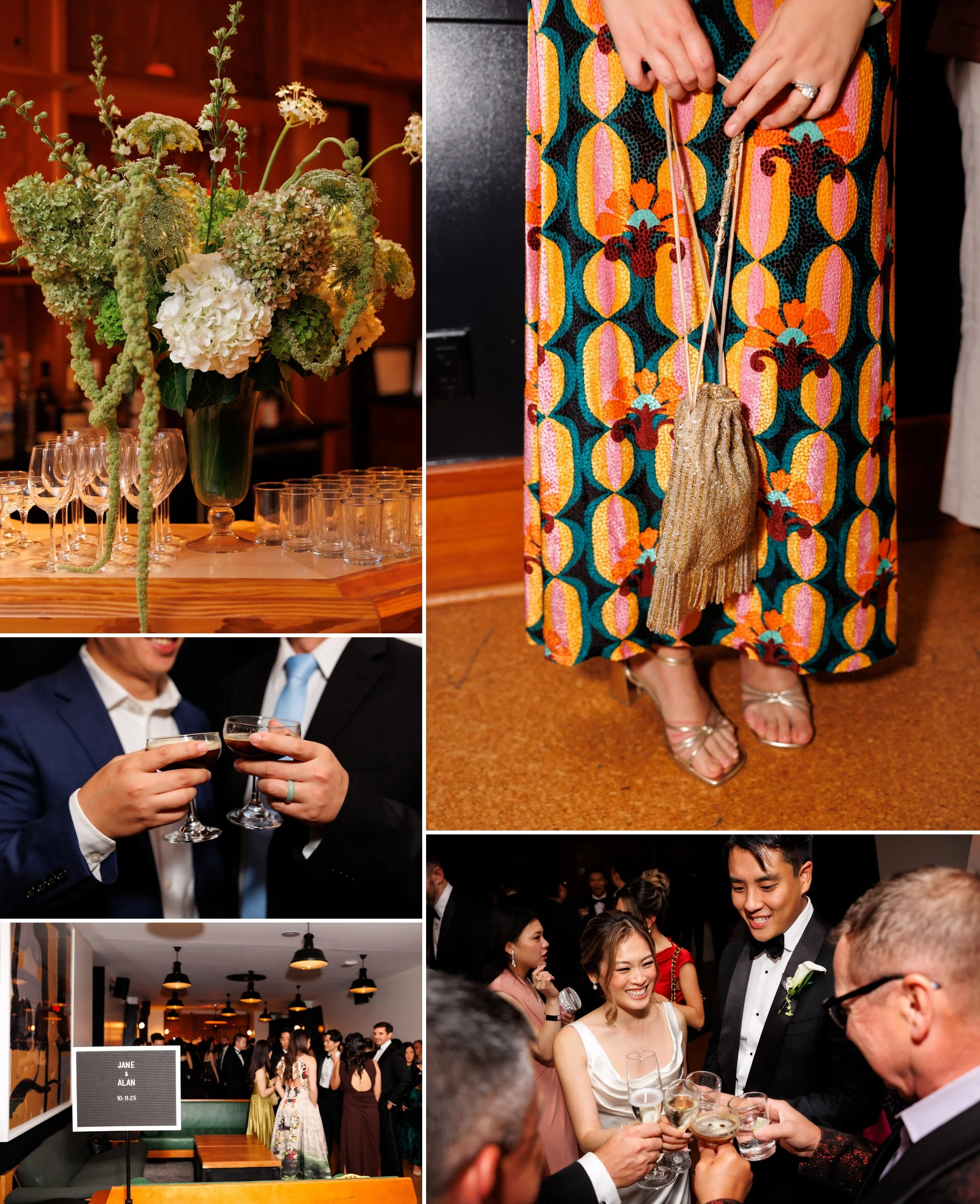  Detail photos from a formal cocktail hour during a wedding at the Ace Hotel Brooklyn 