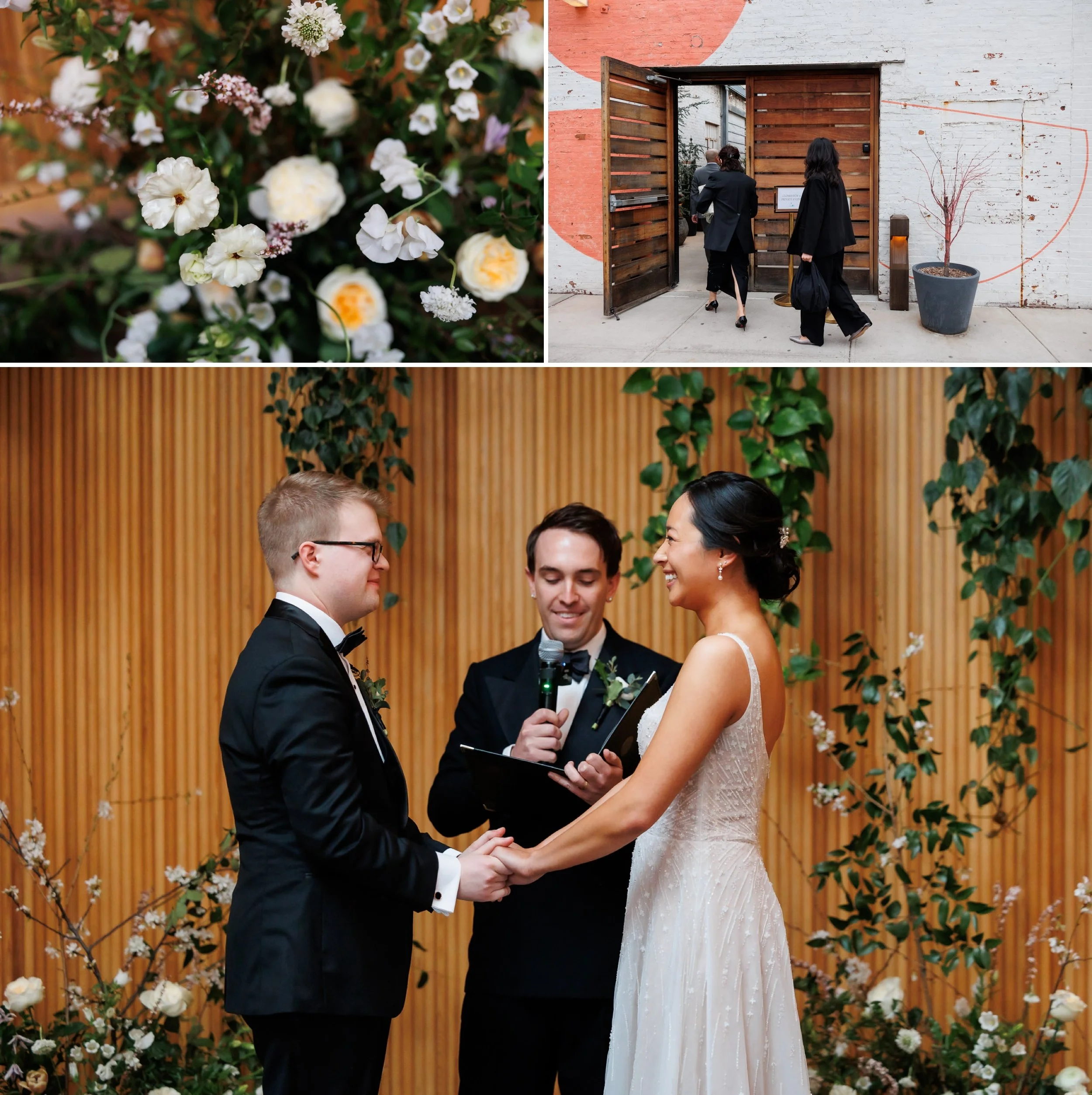 Ceremony details for a wedding at Rule of Thirds in Brooklyn