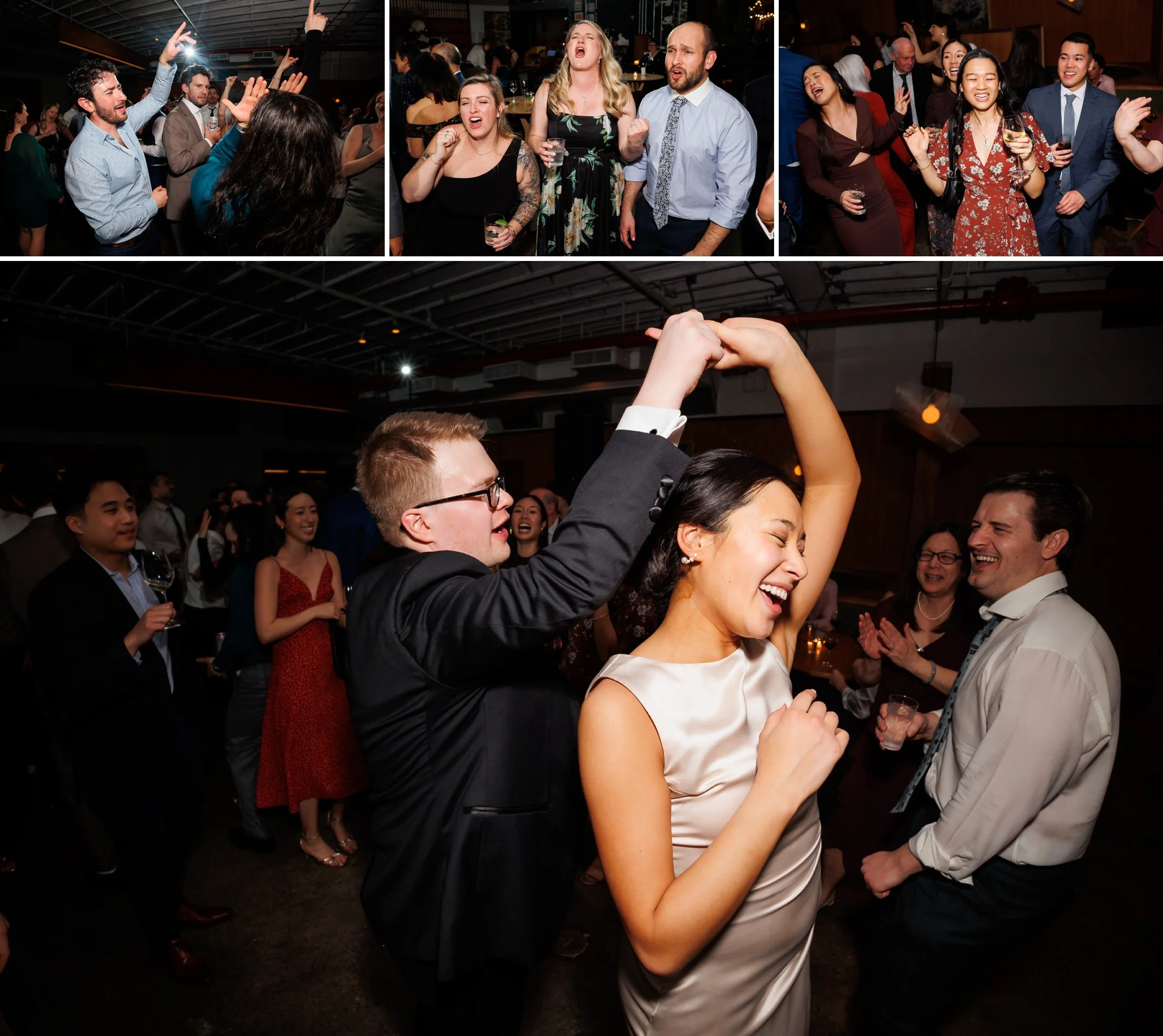 guests dancing at a wedding at Rule of Thirds
