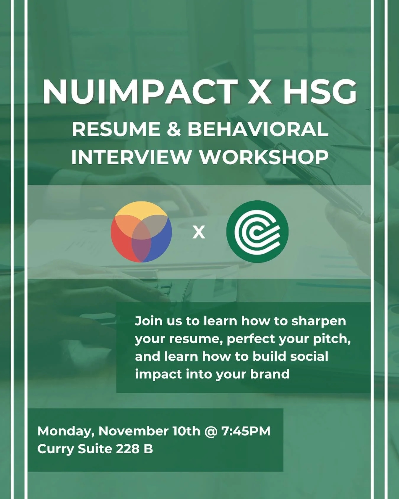 We are collaborating with @northeasternhsg on an upcoming event you will not want to miss! 

Level up your resume and interview skills this upcoming Monday, November 10th. Join us for a workshop focused on impactful storytelling and stronger applicat