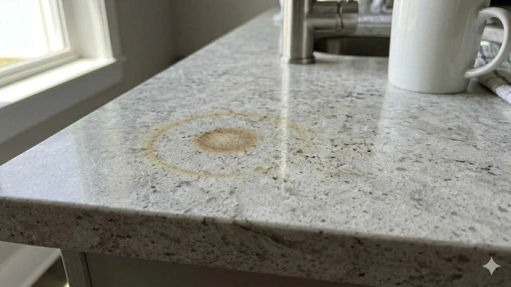 Countertop burn stain