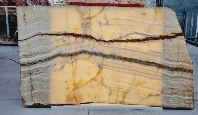 Ivory Onyx slab backlit - Marble Trends