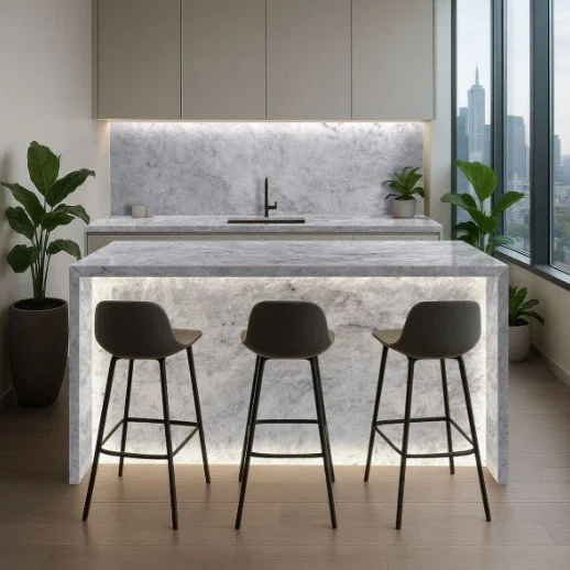 Cristallo Quartzite - MSI Surfaces backlighting