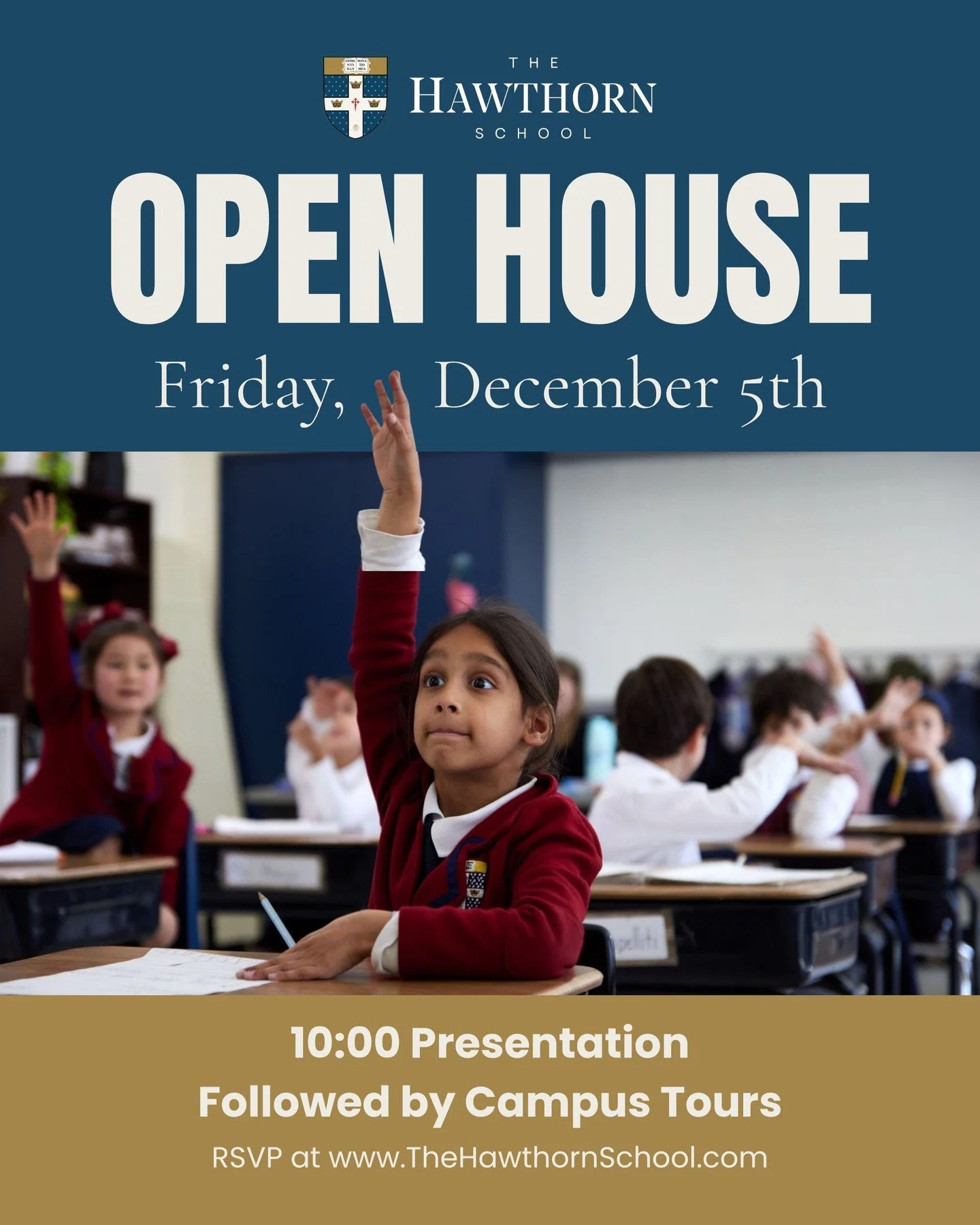 Join us THIS FRIDAY for our last Open House of the year (and before our 1/15 Priority Admissions Deadline!). 

RSVP on our website - refreshments and childcare will be provided for those with little ones in tow.