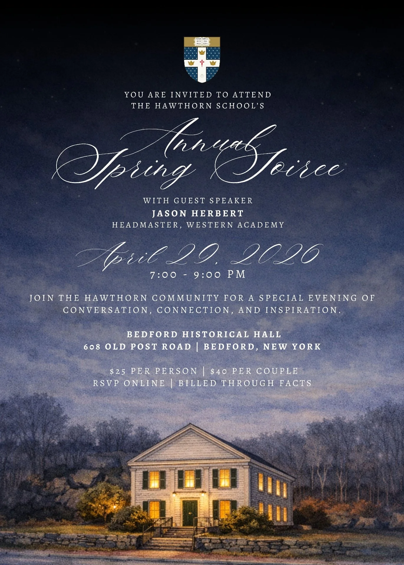 Join the Hawthorn community for our Annual Spring Soir&eacute;e&mdash;a night of meaningful conversation, connection, and encouragement. We&rsquo;re honored to welcome guest speaker Jason Herbert, Headmaster of Western Academy.

📅 April 29 | 7:00&nd