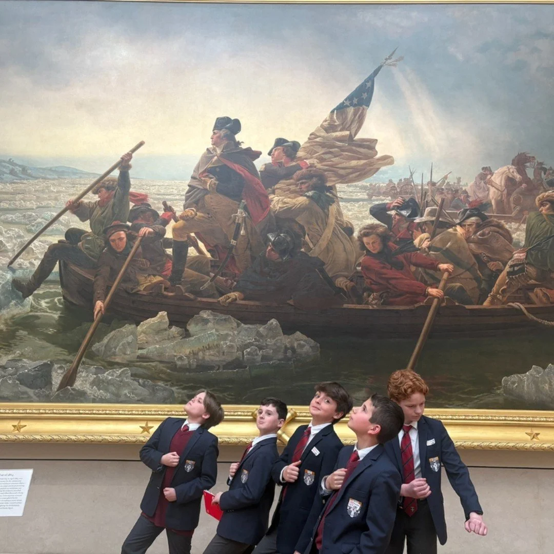 Sailing into the weekend with this memory from a recent field trip to Metropolitan Museum of Art &mdash; Hawthorn Boys bringing Washington Crossing the Delaware to life. Onward!