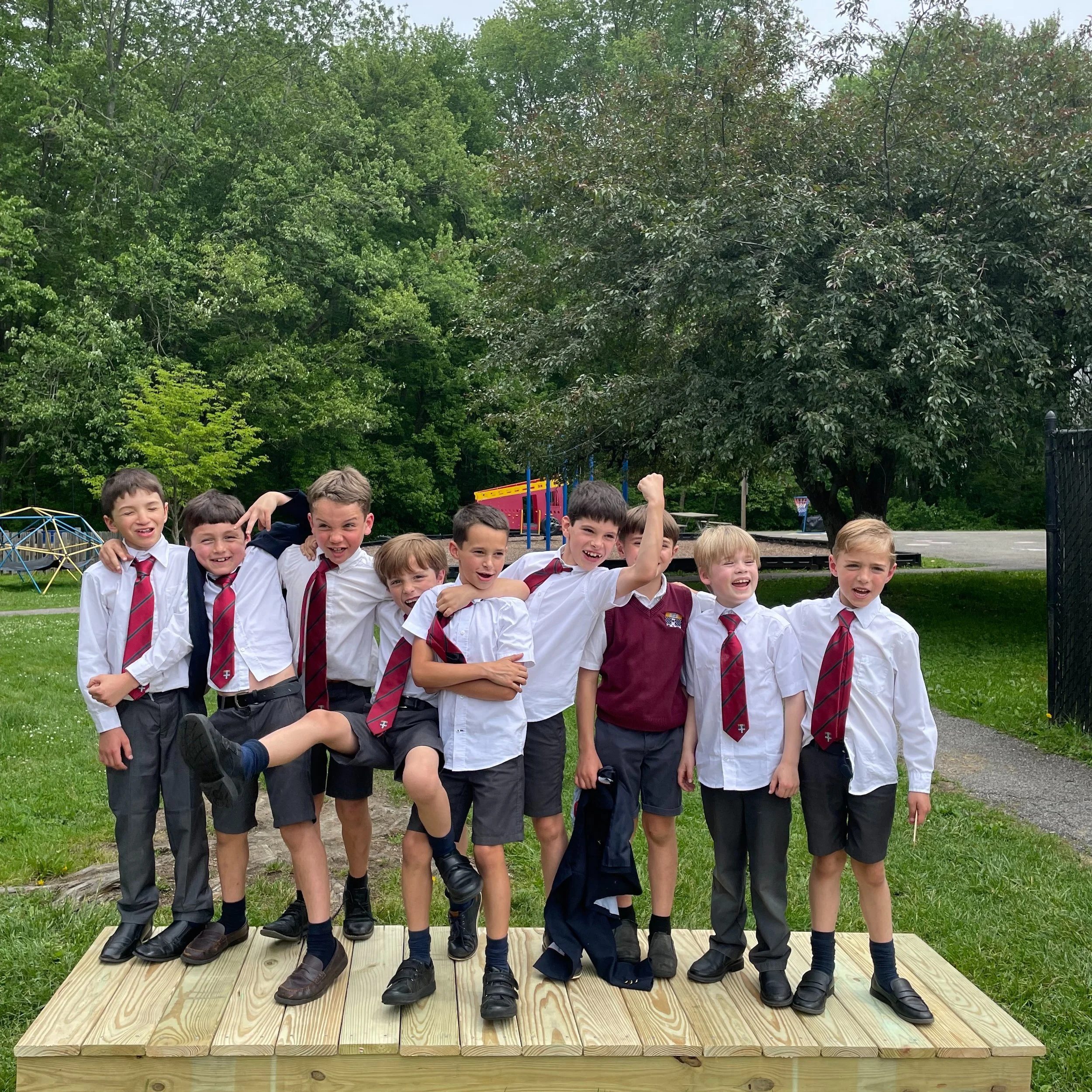 The first creek crossing is complete! Congratulations to our little woodworkers!