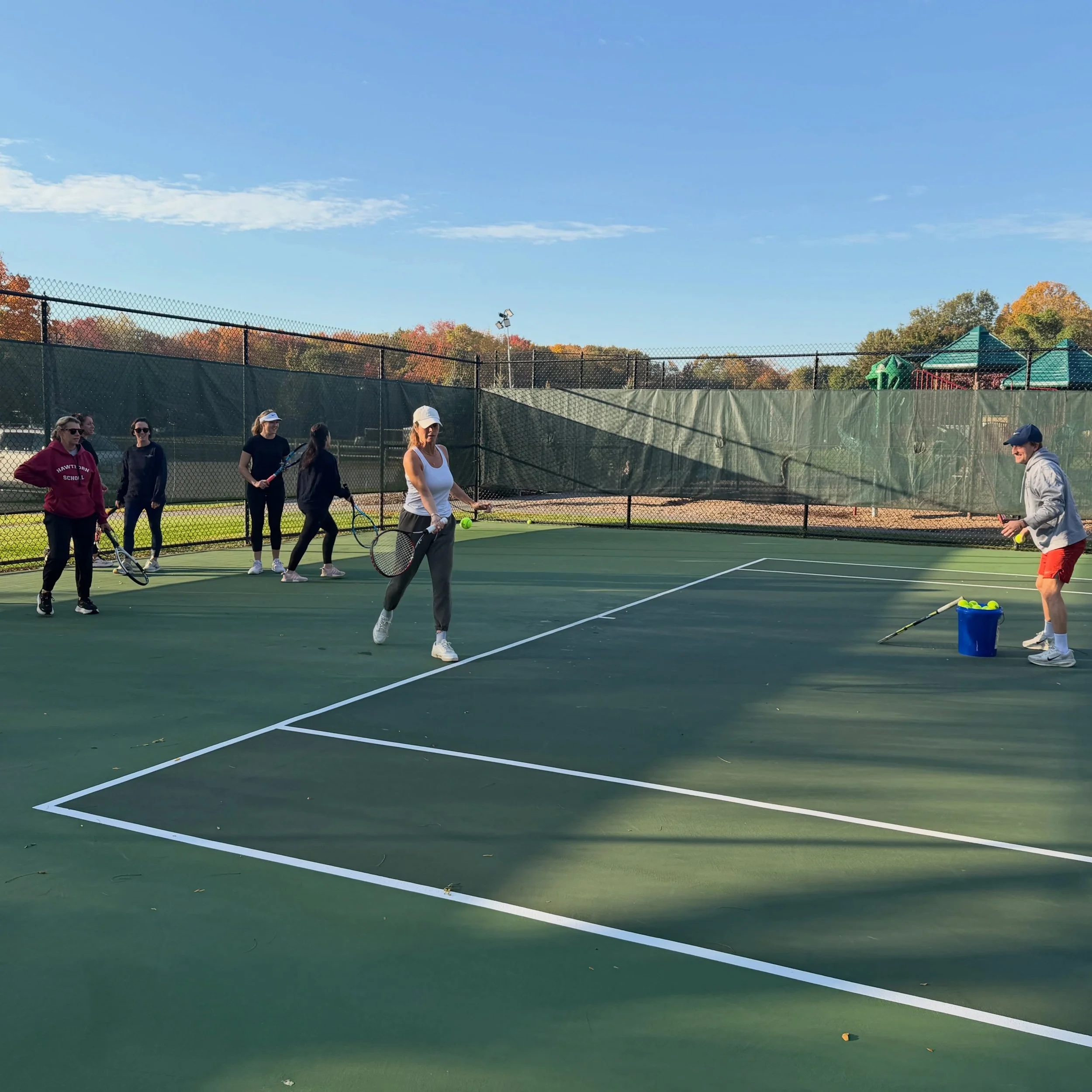 Mothers&rsquo; Tennis on Wednesday mornings is still going strong! If you&rsquo;re looking for an active morning outdoors at the courts next to campus after drop off, contact Jenny Cichetti 🎾