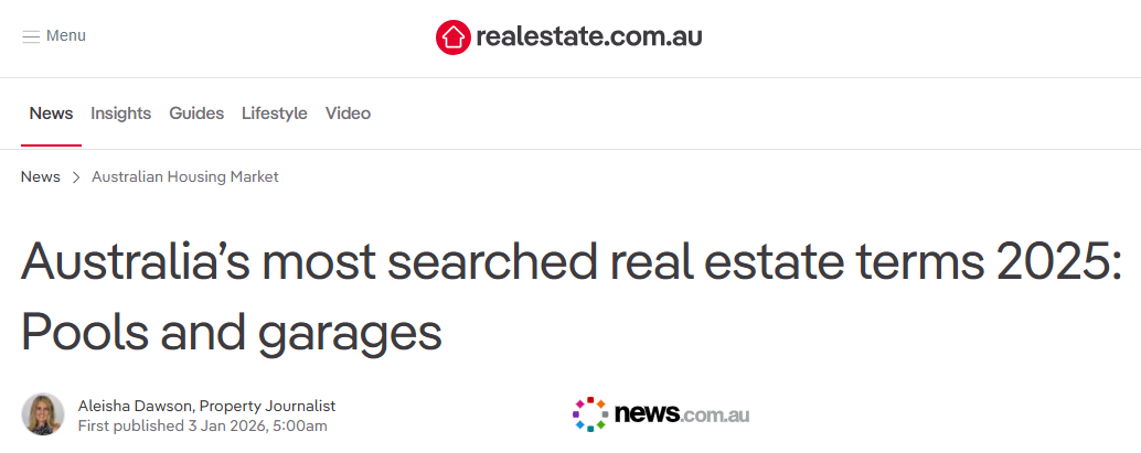 According to realestate.com.au, ‘swimming pool’ is one of Australia’s most searched property features.