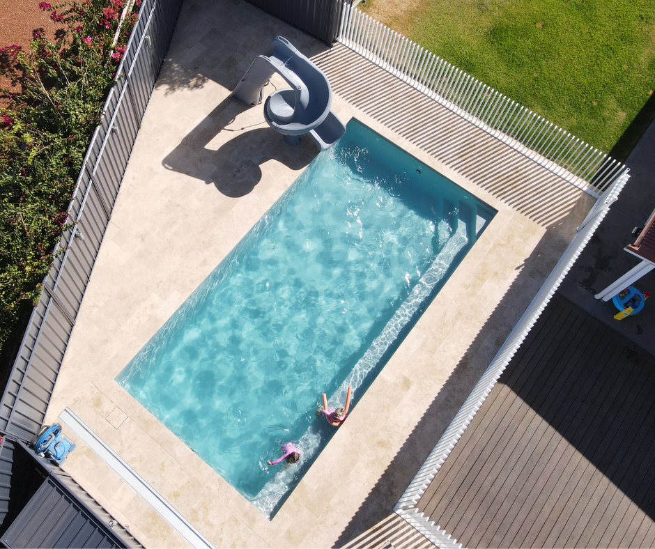 Kids enjoying an after-school swim in their new pool in Northam, WA.