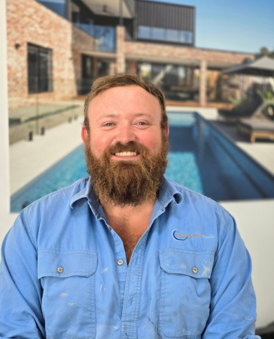 Simon Sangalli site supervisor Countrywide Pools installing pool equipment Western Australia