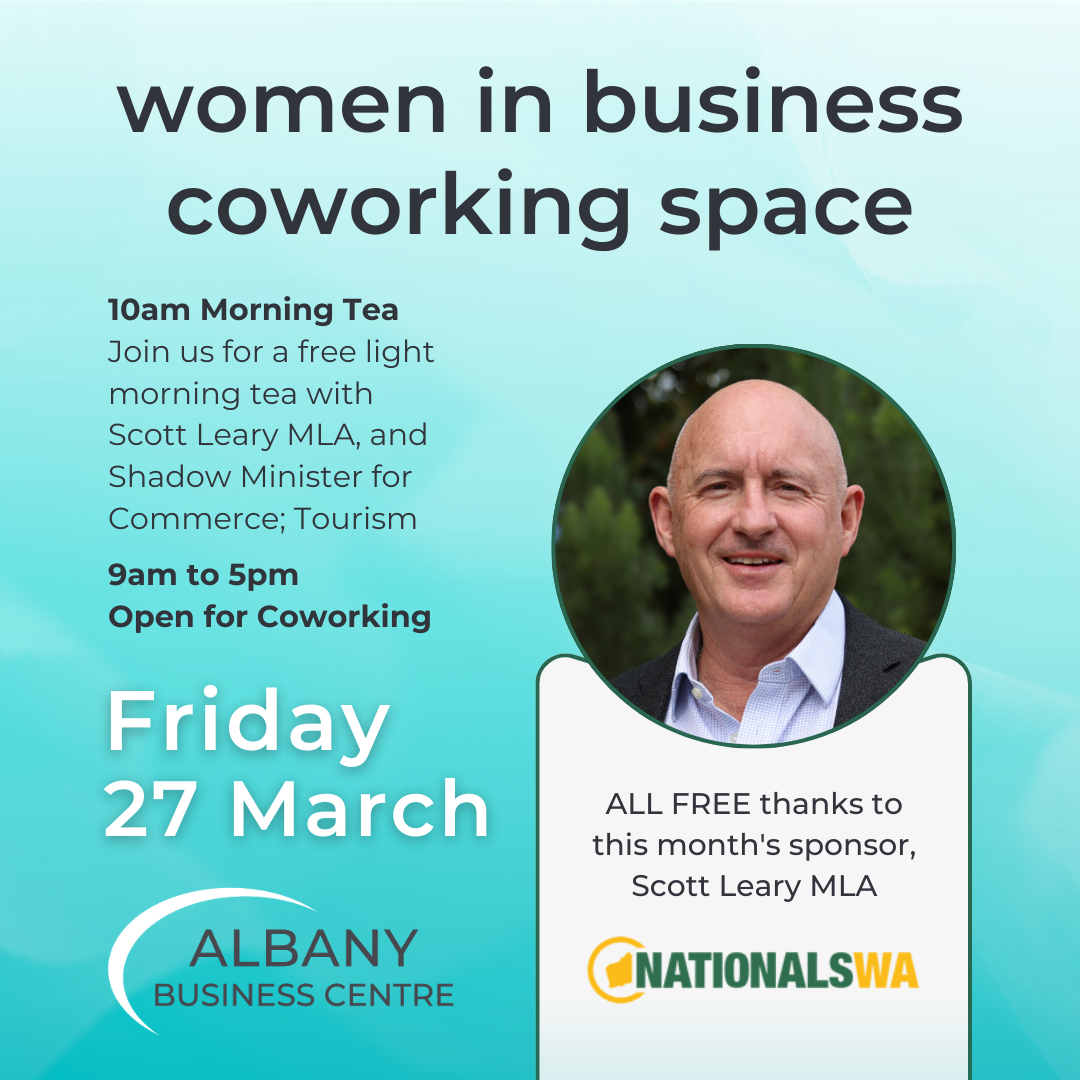 Women in Business Coworking Day – Sponsored by Scott Leary MLA