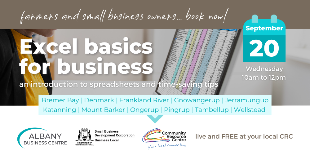 Excel basics for business — Albany Business Centre