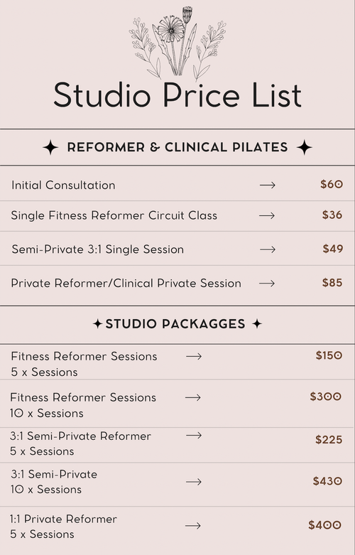 Pricing — Wildflower Pilates Pilates Classes in Mt Beauty & Bright