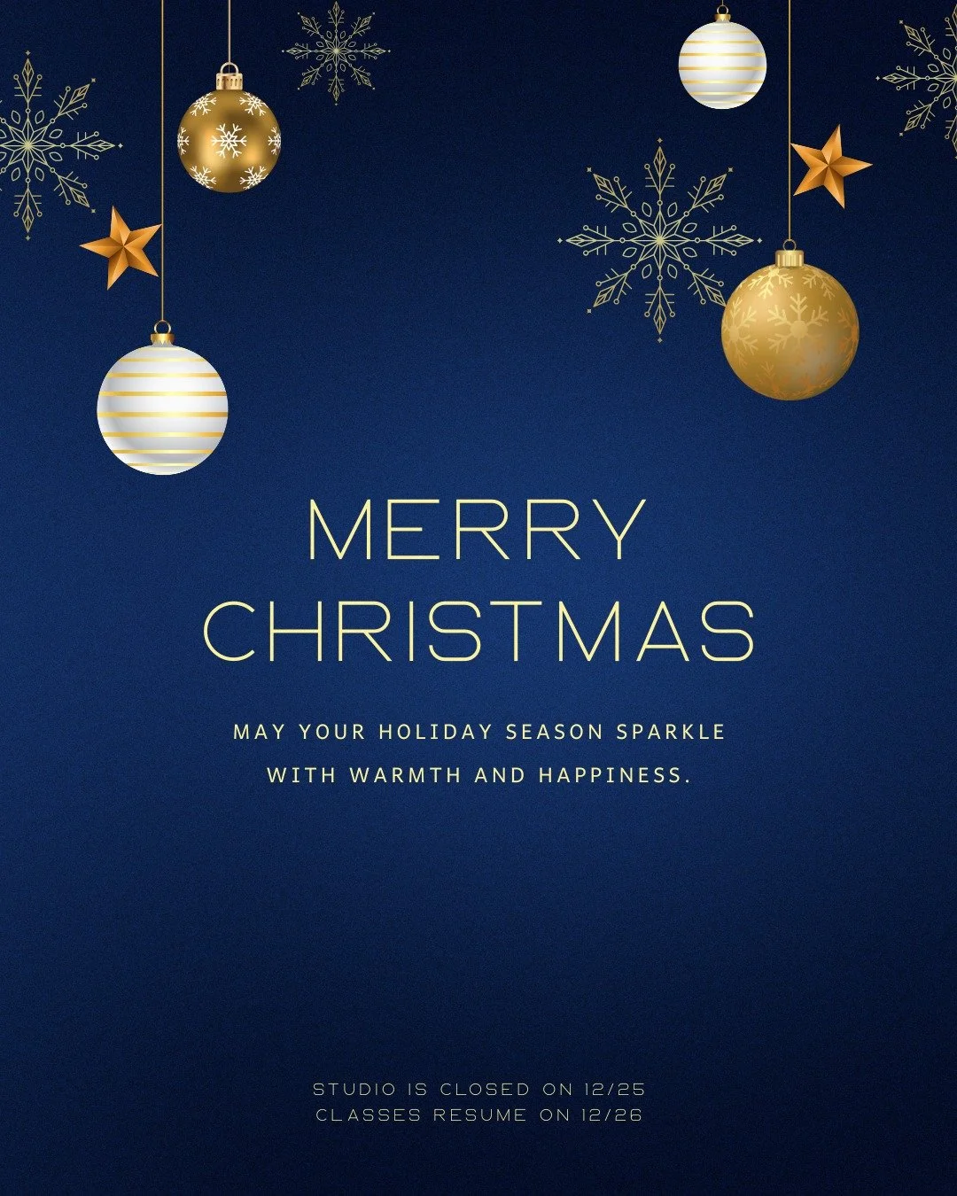 Merry Christmas to all. 

Studio is closed and will reopen on December 26th.