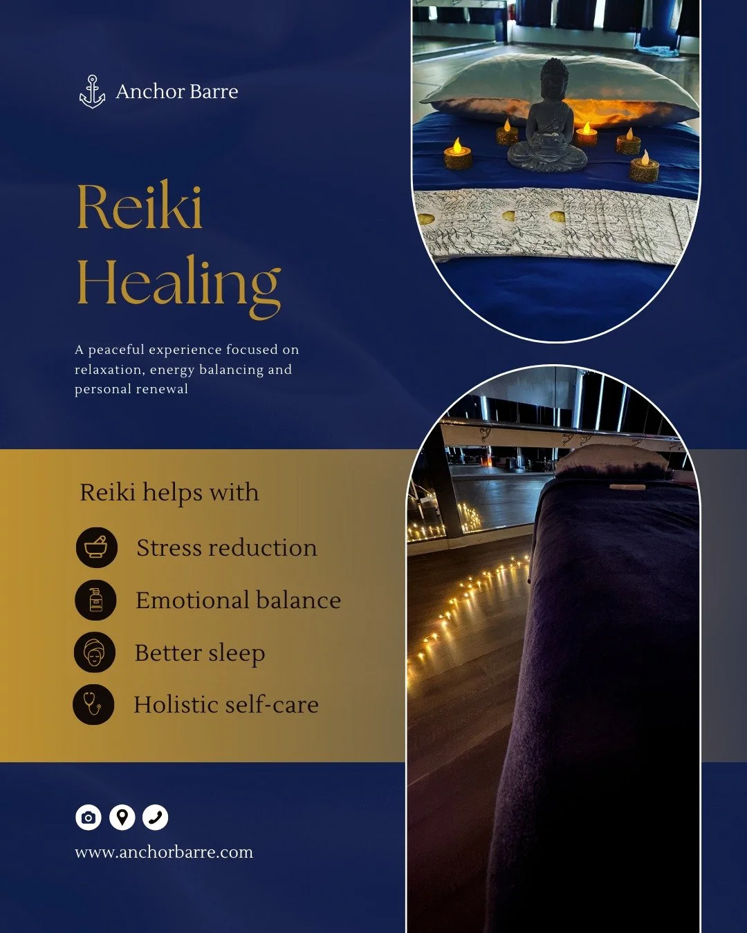 Did you know?

Reiki Healing takes place at the barre. It involves gentle, light touch (or hands hovering slightly above the body) to promote relaxation, balance, and overall well-being. While Reiki is considered complementary (not a replacement for 