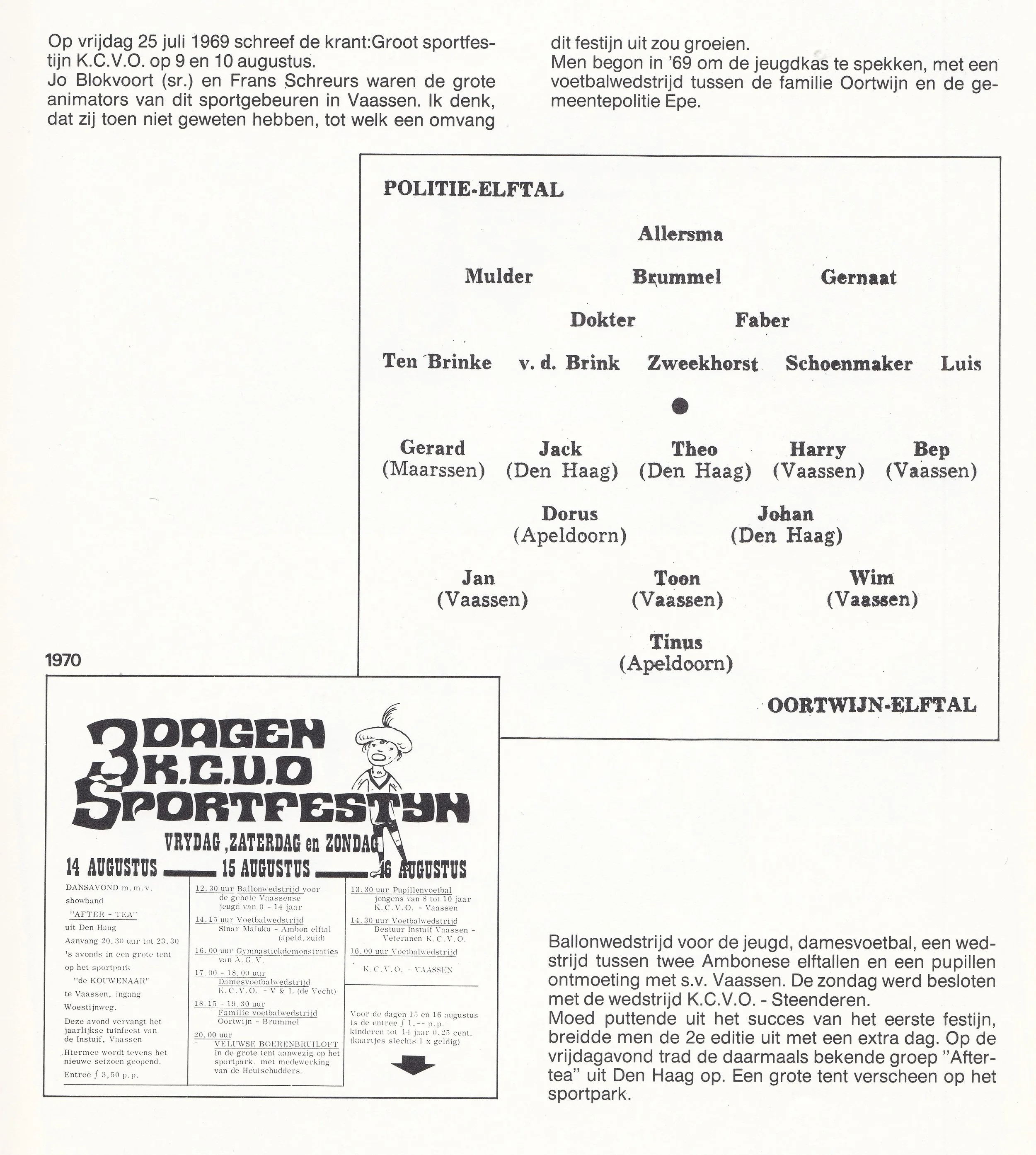 Start sportfestijnen in 1969