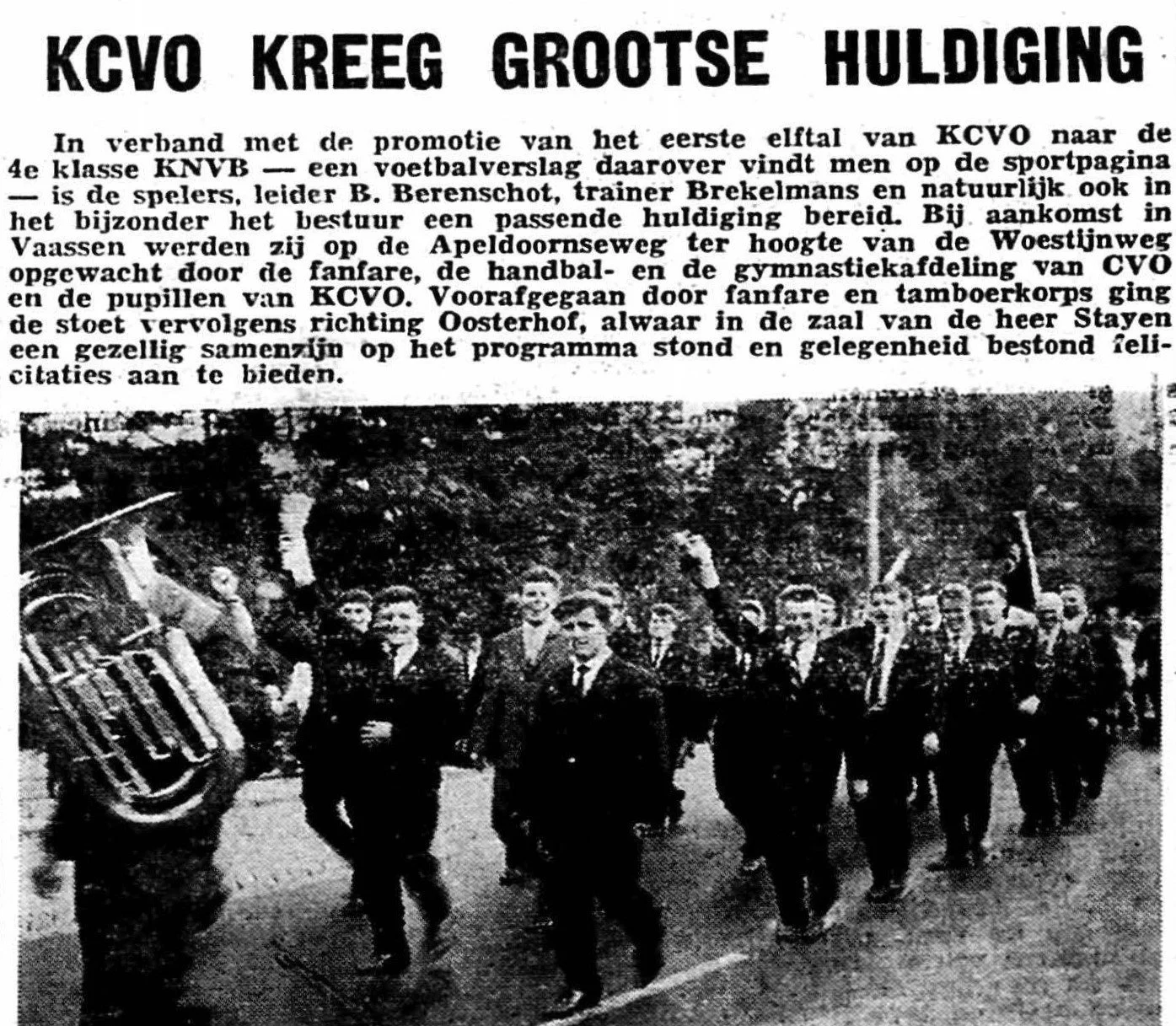 KCVO in 1964 naar 4de klasse KNVB