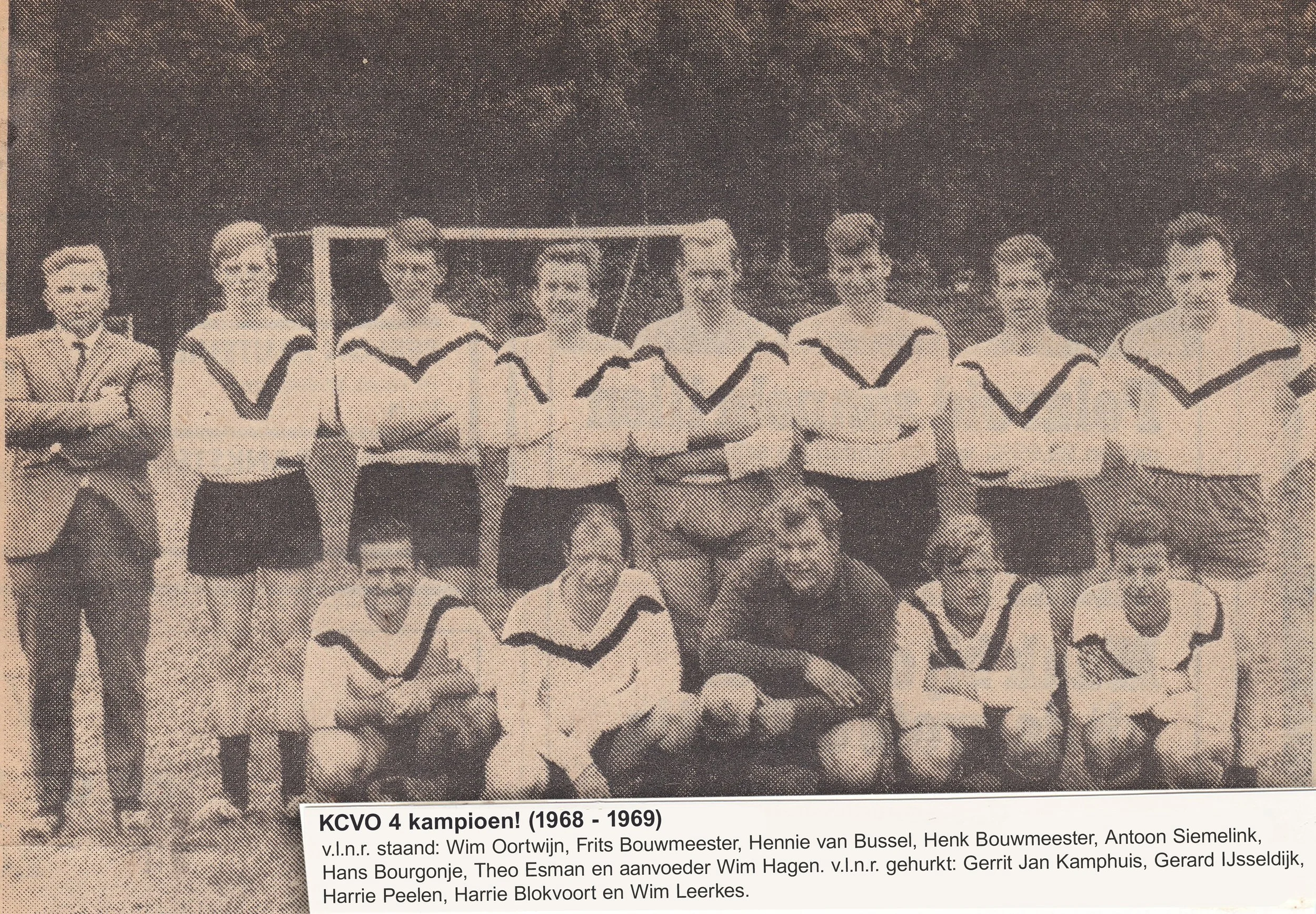 KCVO 4 kampioen en promoveerde; seizoen 1968-1969