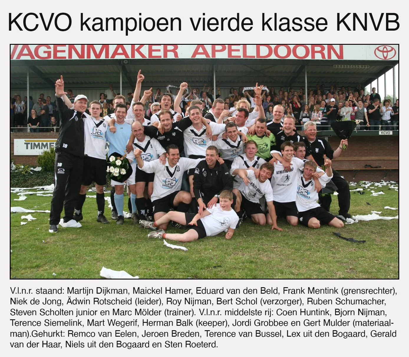 KCVO 1 kampioen in 2009