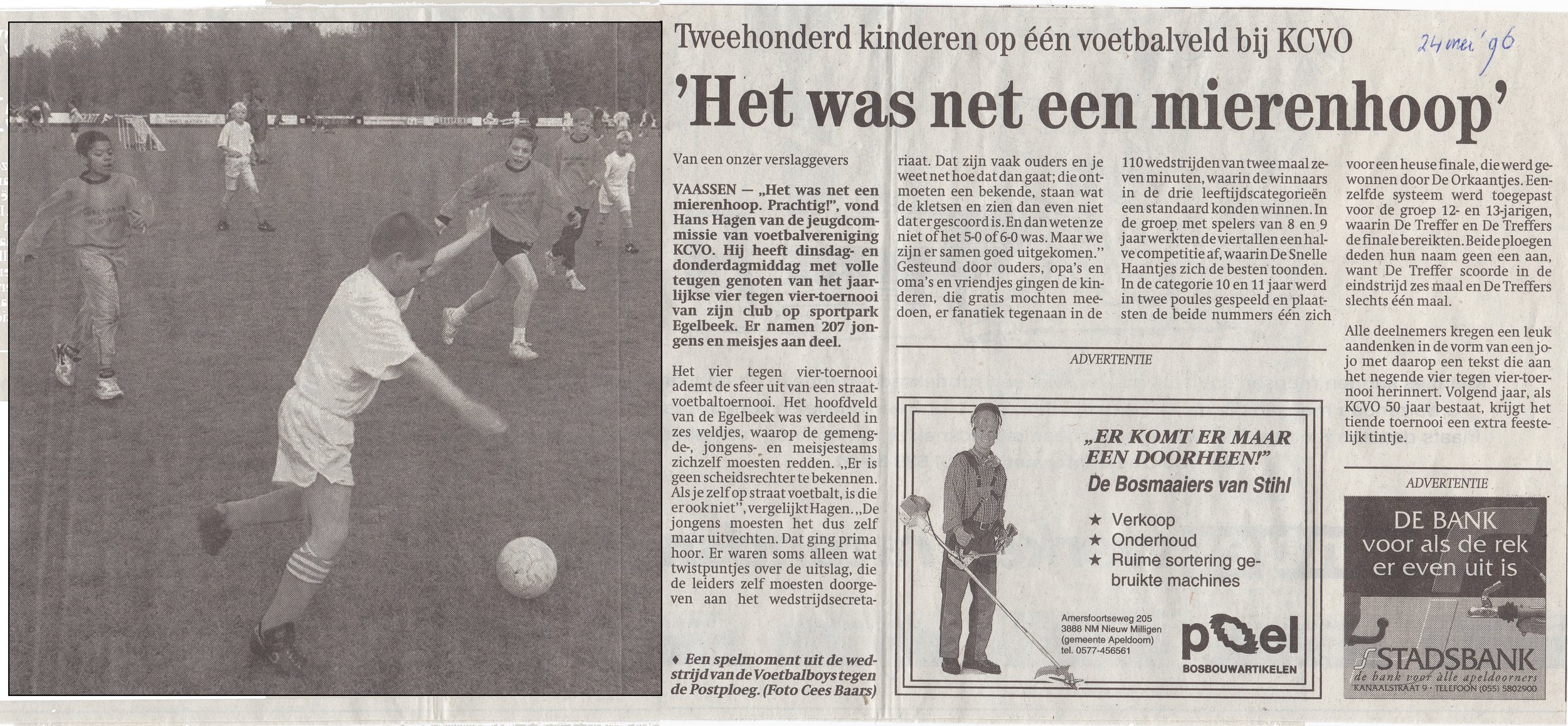 Vier tegen vier toernooi; mei 1996