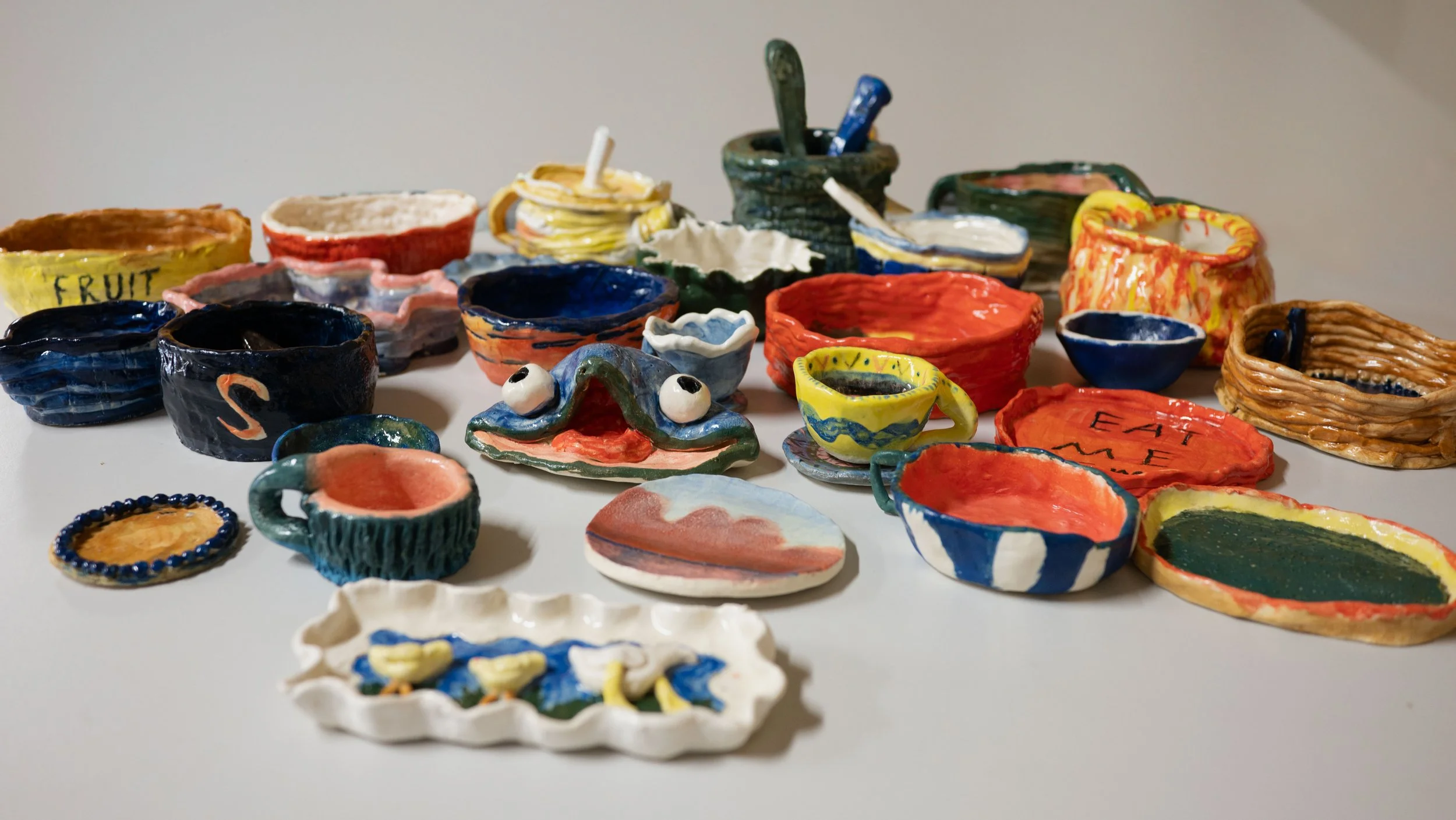 Pottery from a workshop delivered by Suffolk Artlink’s Re Charge 

Photographed by Lauren Peace 
