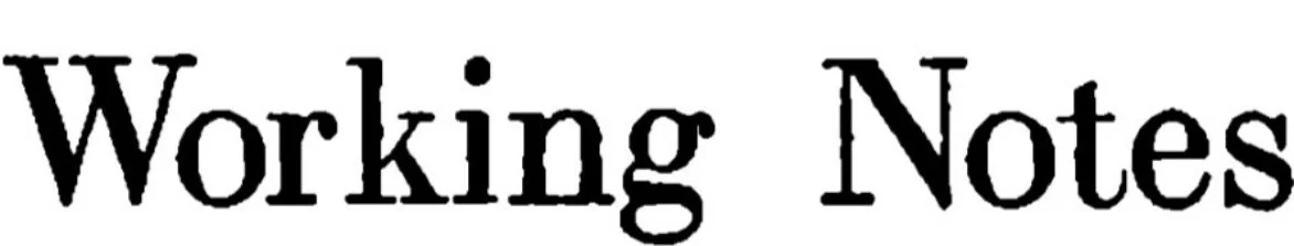 Text reading 'Working Notes' in a distressed black font.