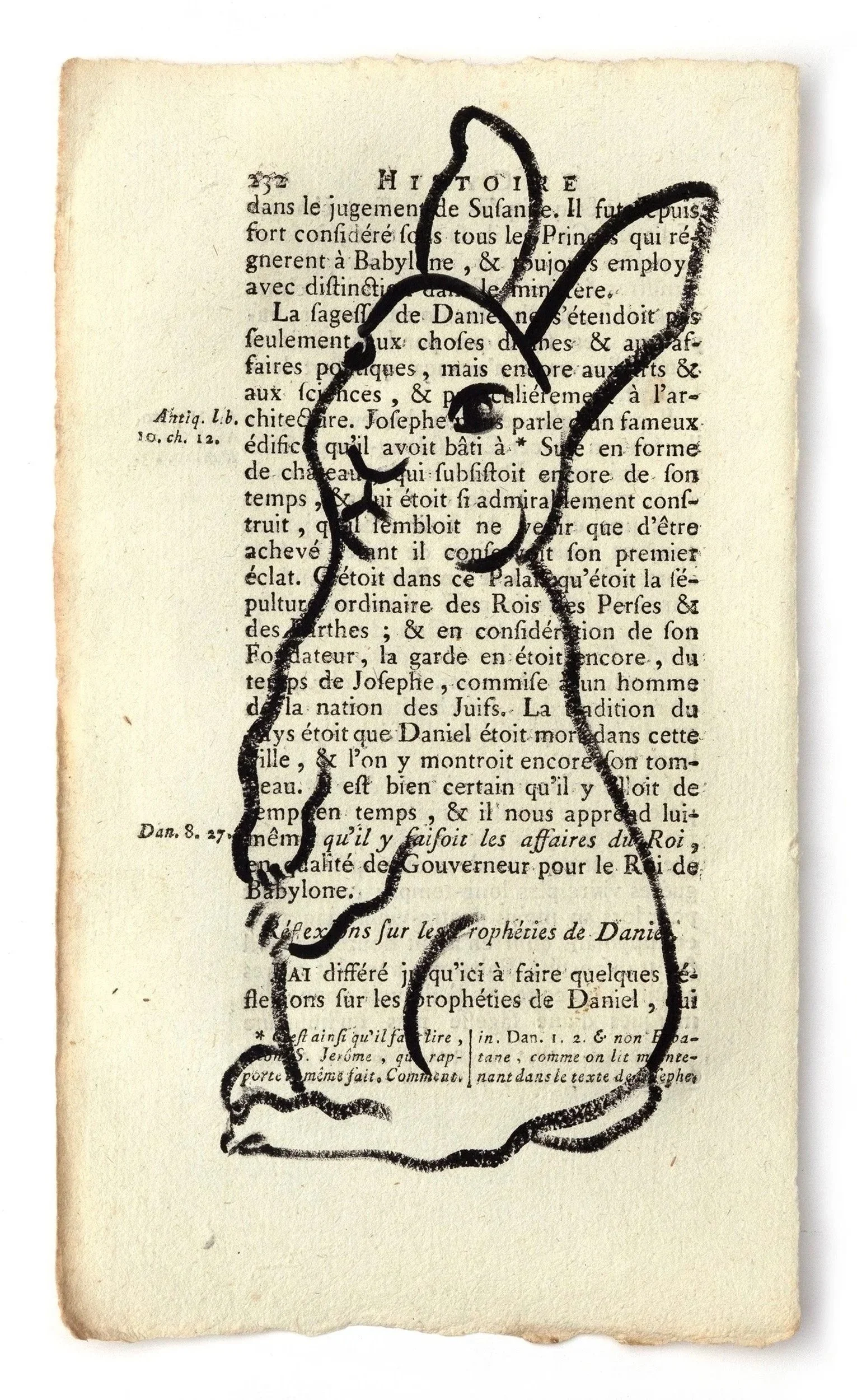 Rabbit | Gouache on vintage page | 18 x 10cm | 2024