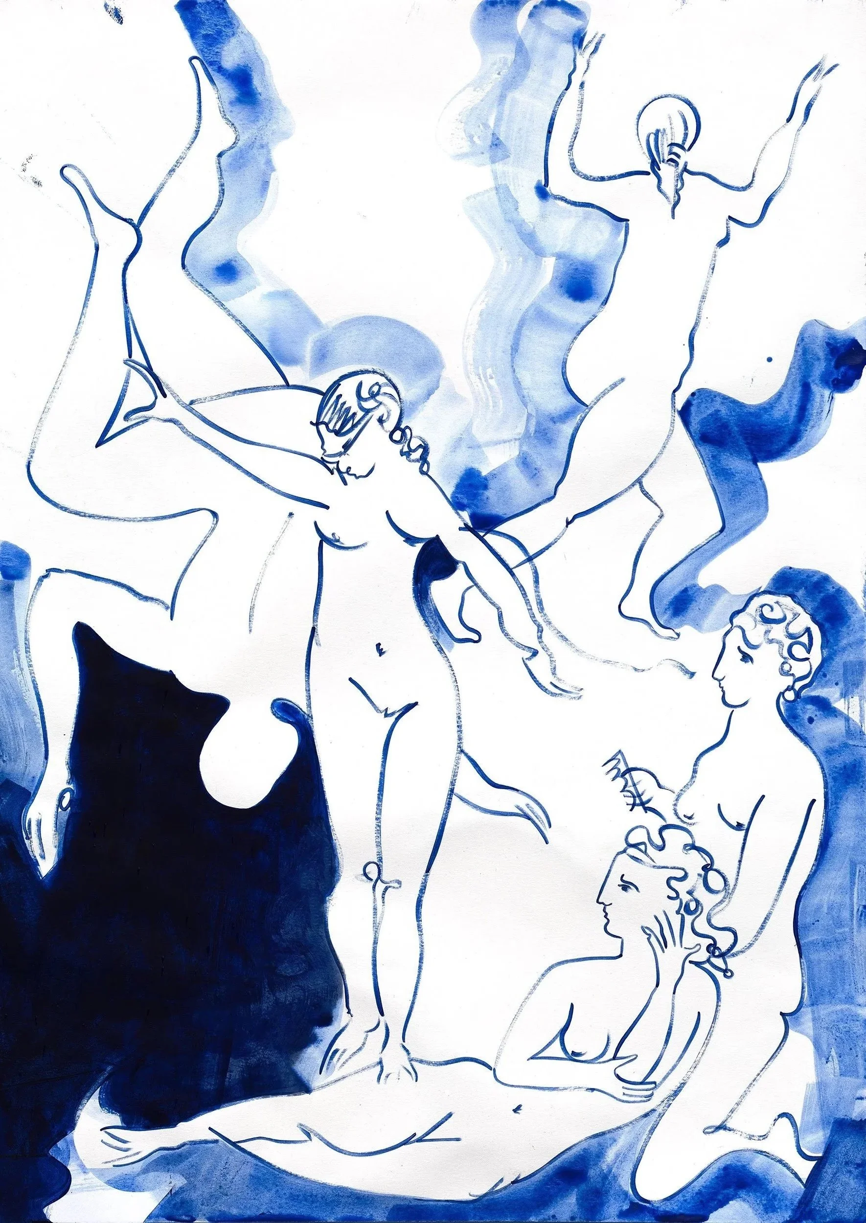 Fallen Angel | Ink and acrylic on paper | 60 x 42cm | 2026