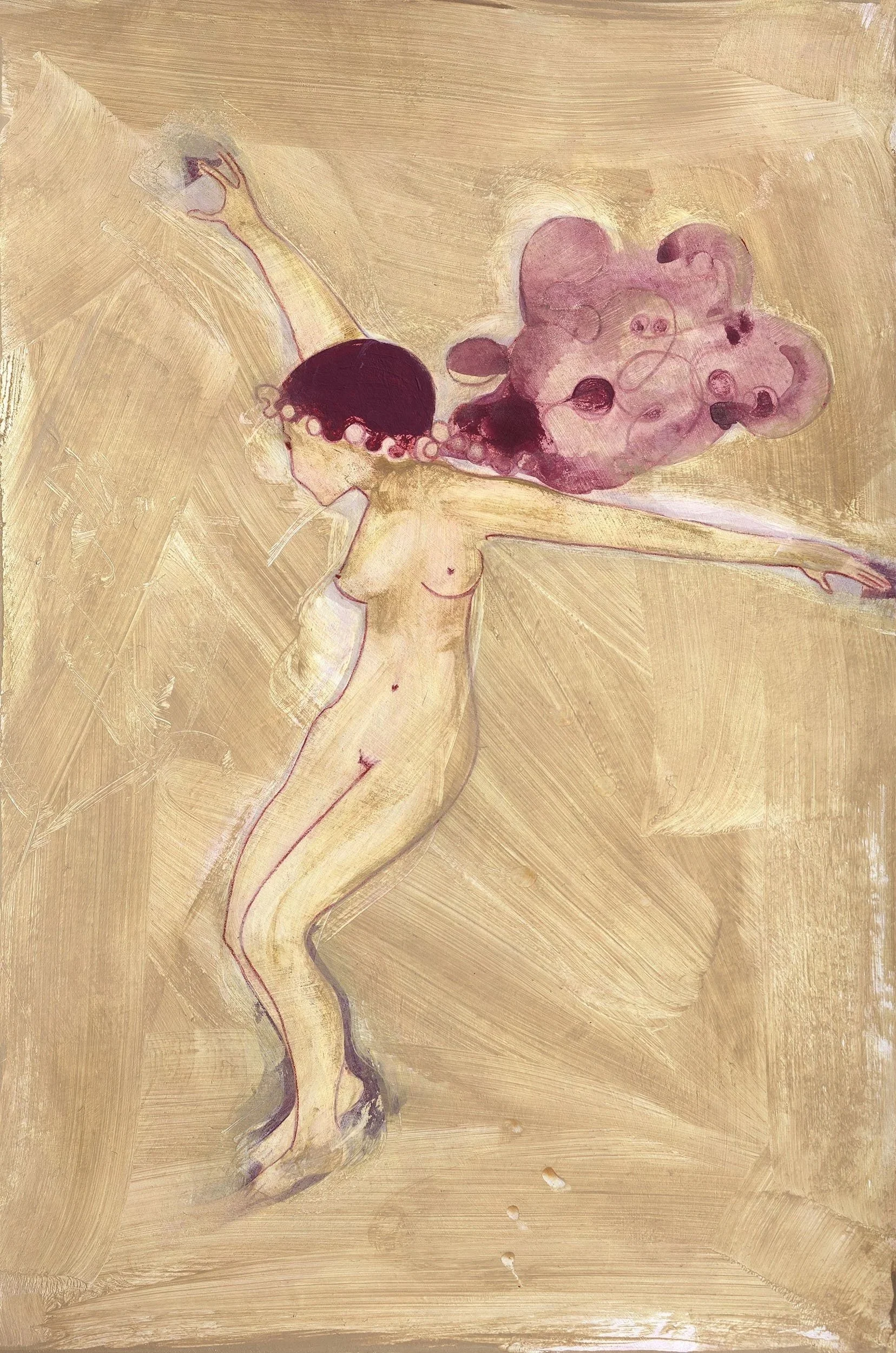 Free Fall | Acrylic and pencil on paper | 40 x 28cm | 2026