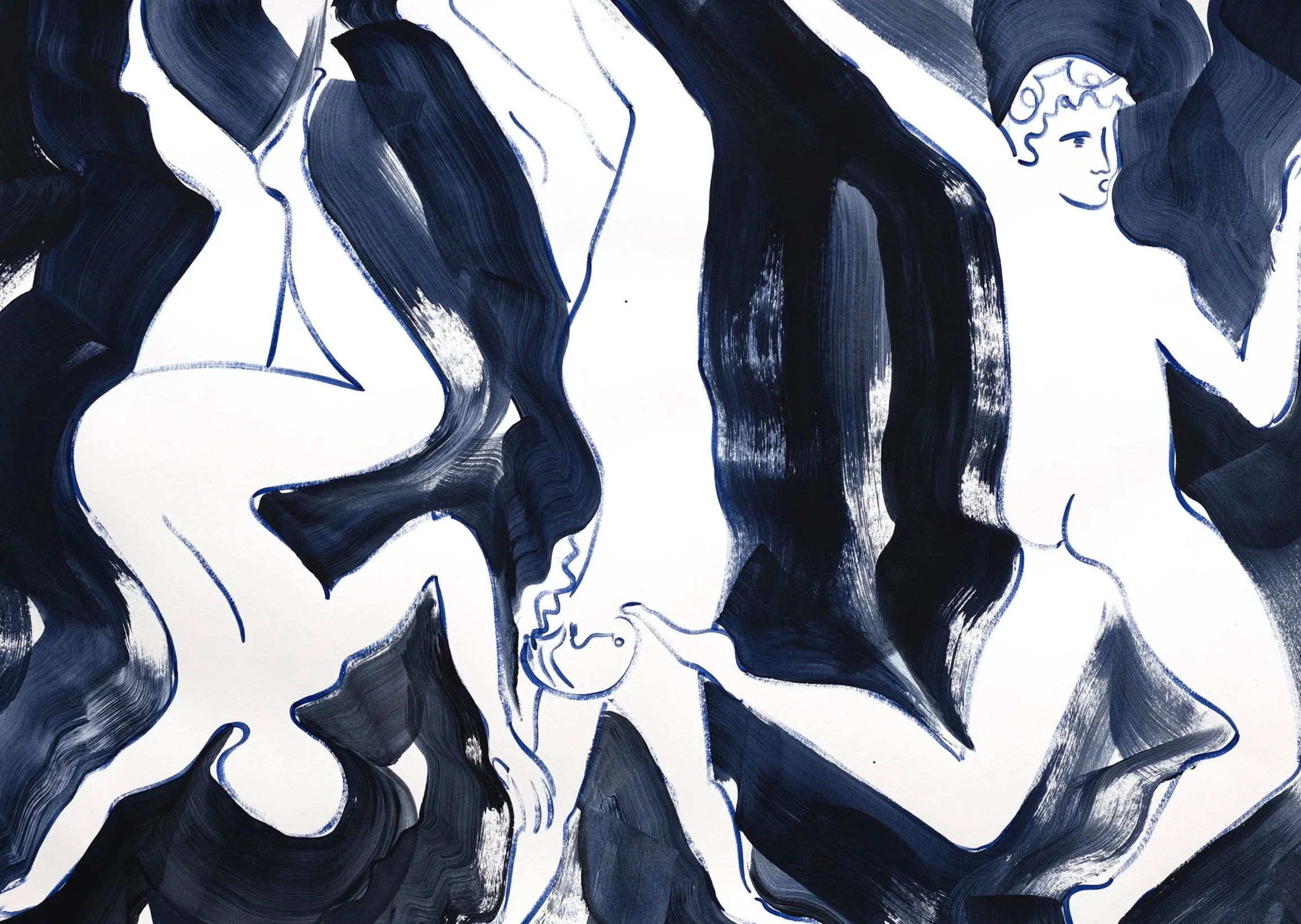 Tumblers | Ink & acrylic on paper | 42 x 60cm | 2026